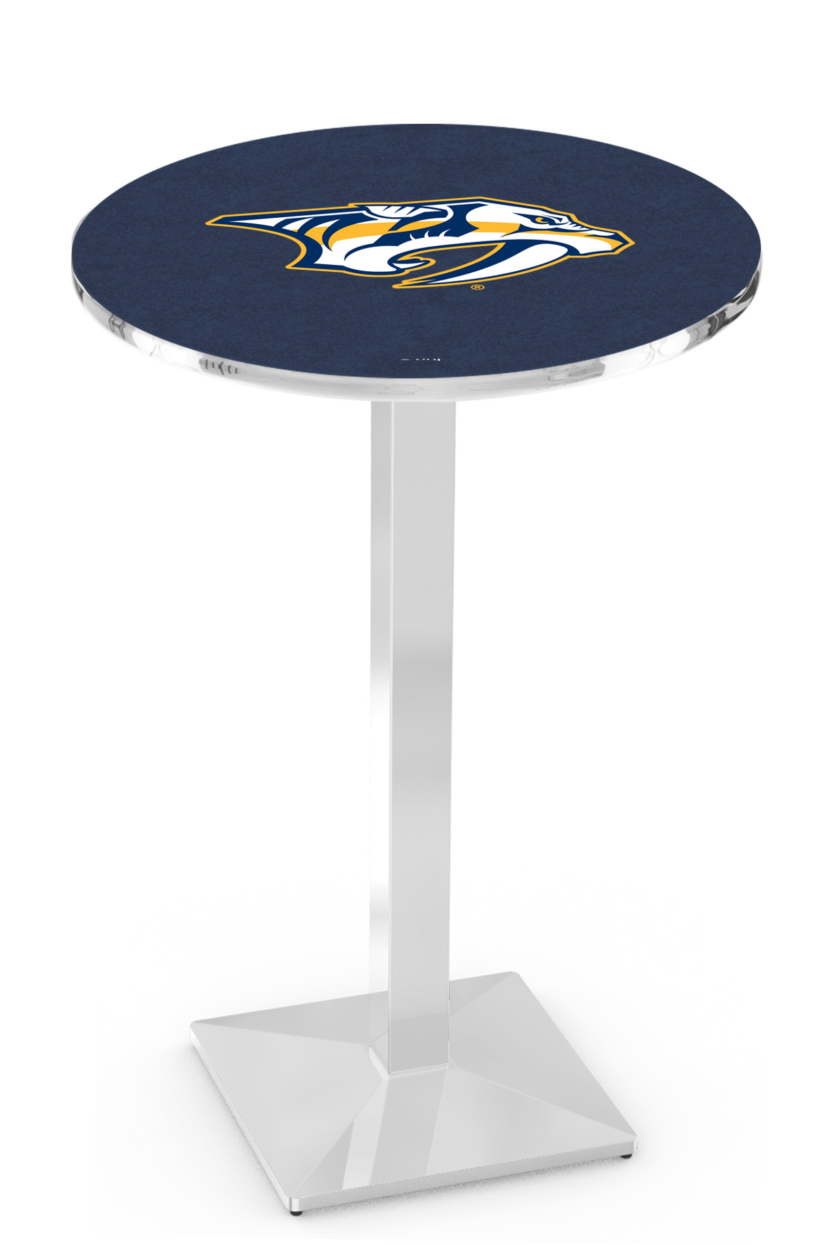 L217 Nashville Predators 42" Tall - 36" Top Pub Table with Chrome Finish