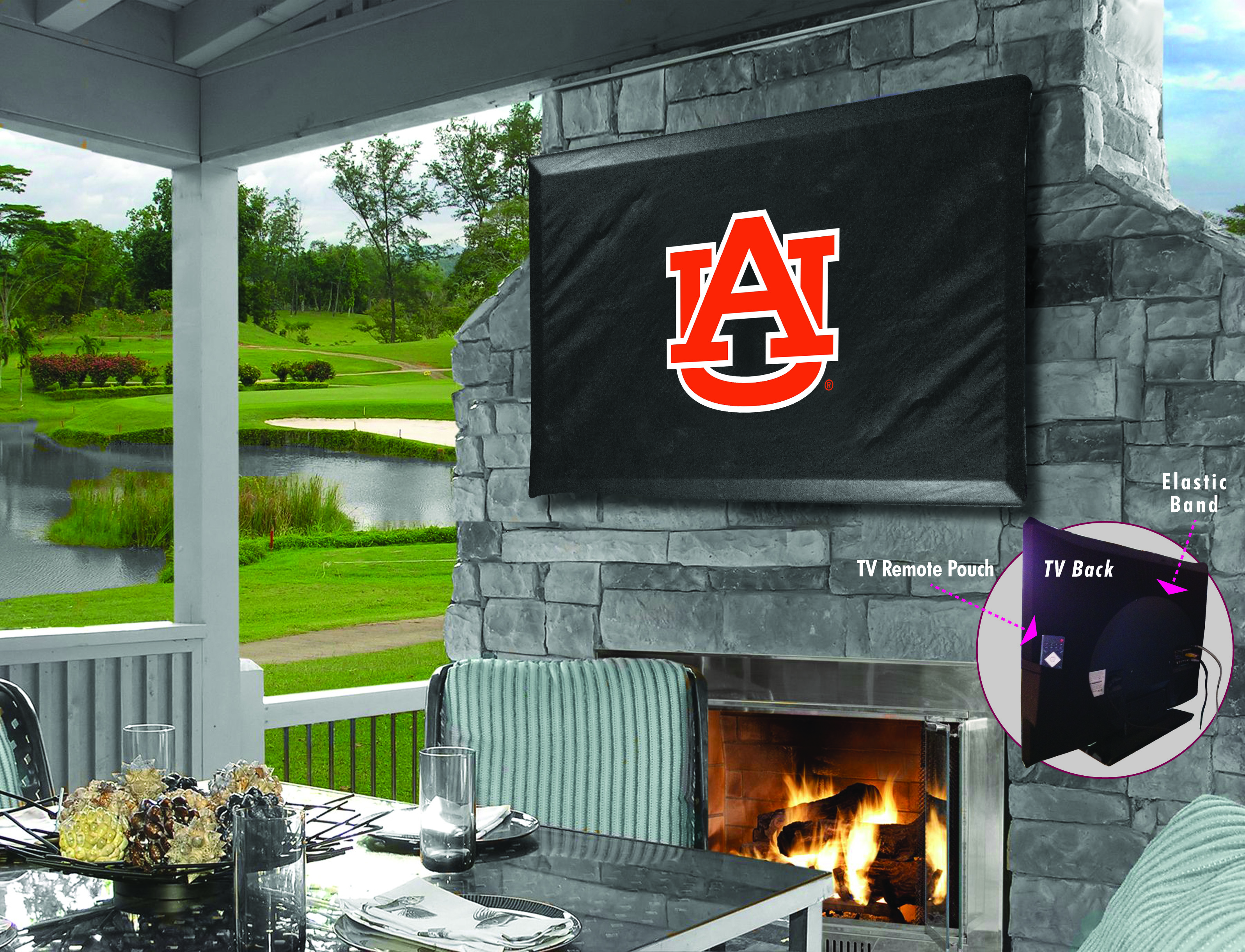 Auburn University Vinyl TV Cover, Black