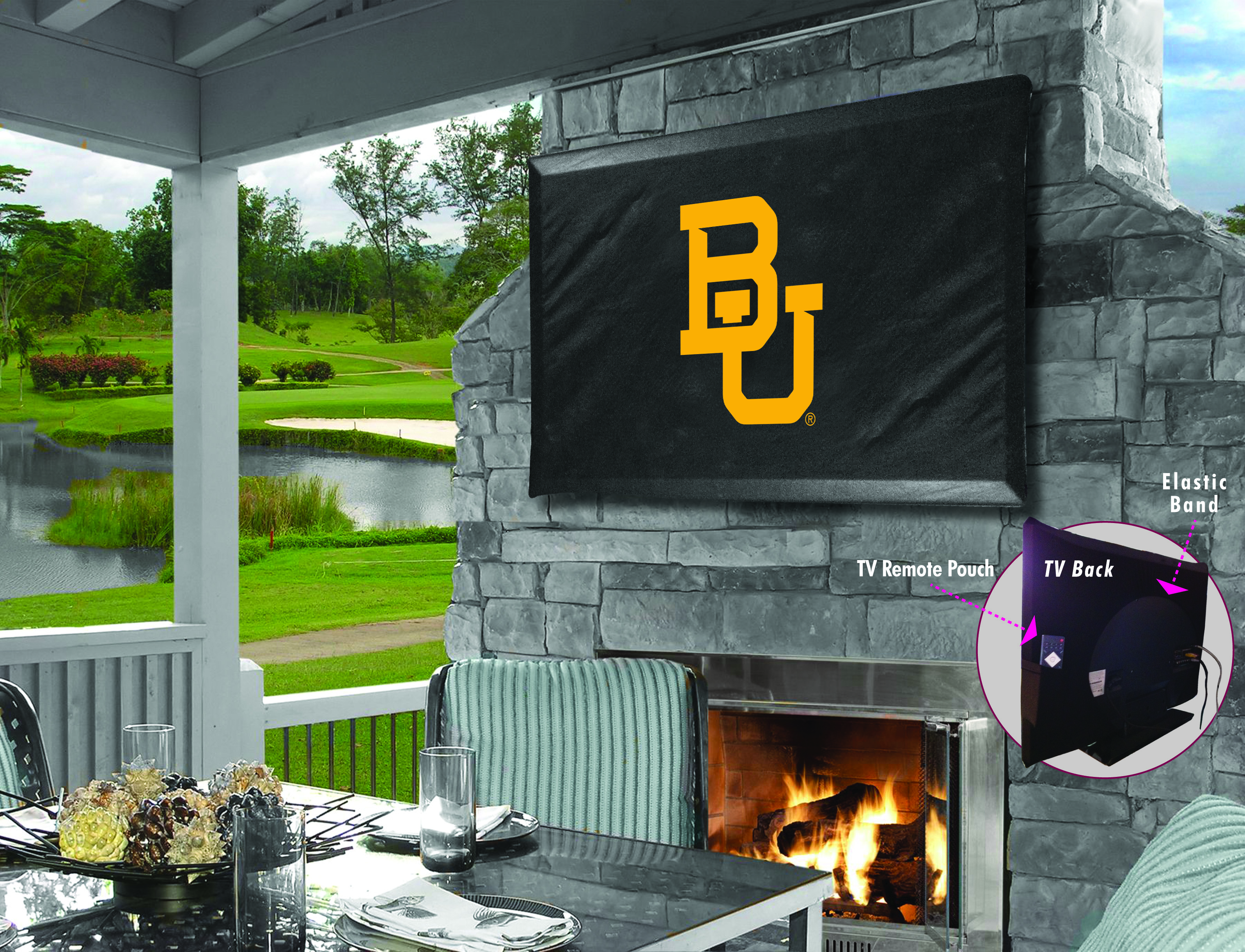 TV50Baylor Baylor University Vinyl TV Cover, Black