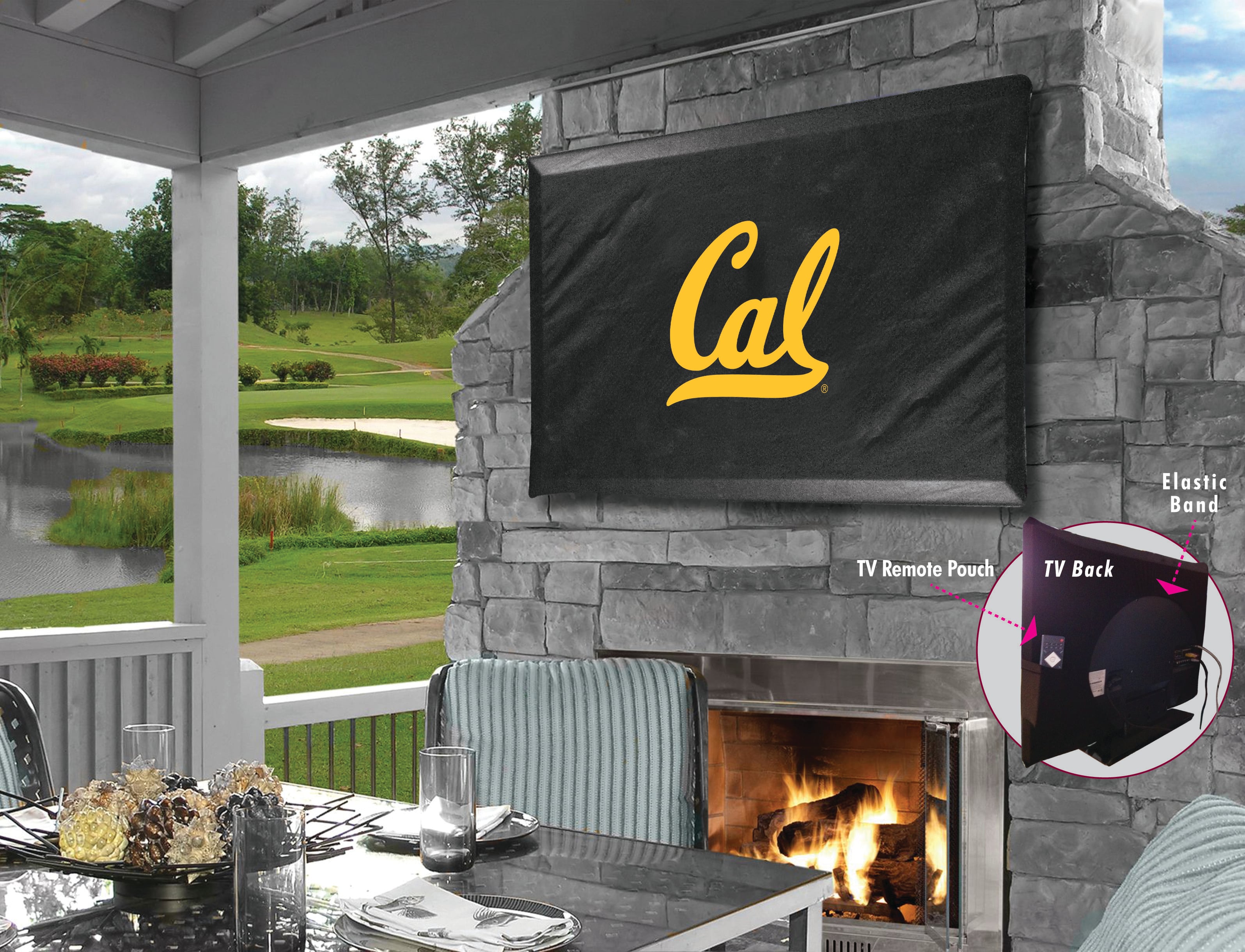 TV30Cal-Un University of California Vinyl TV Cover, Black