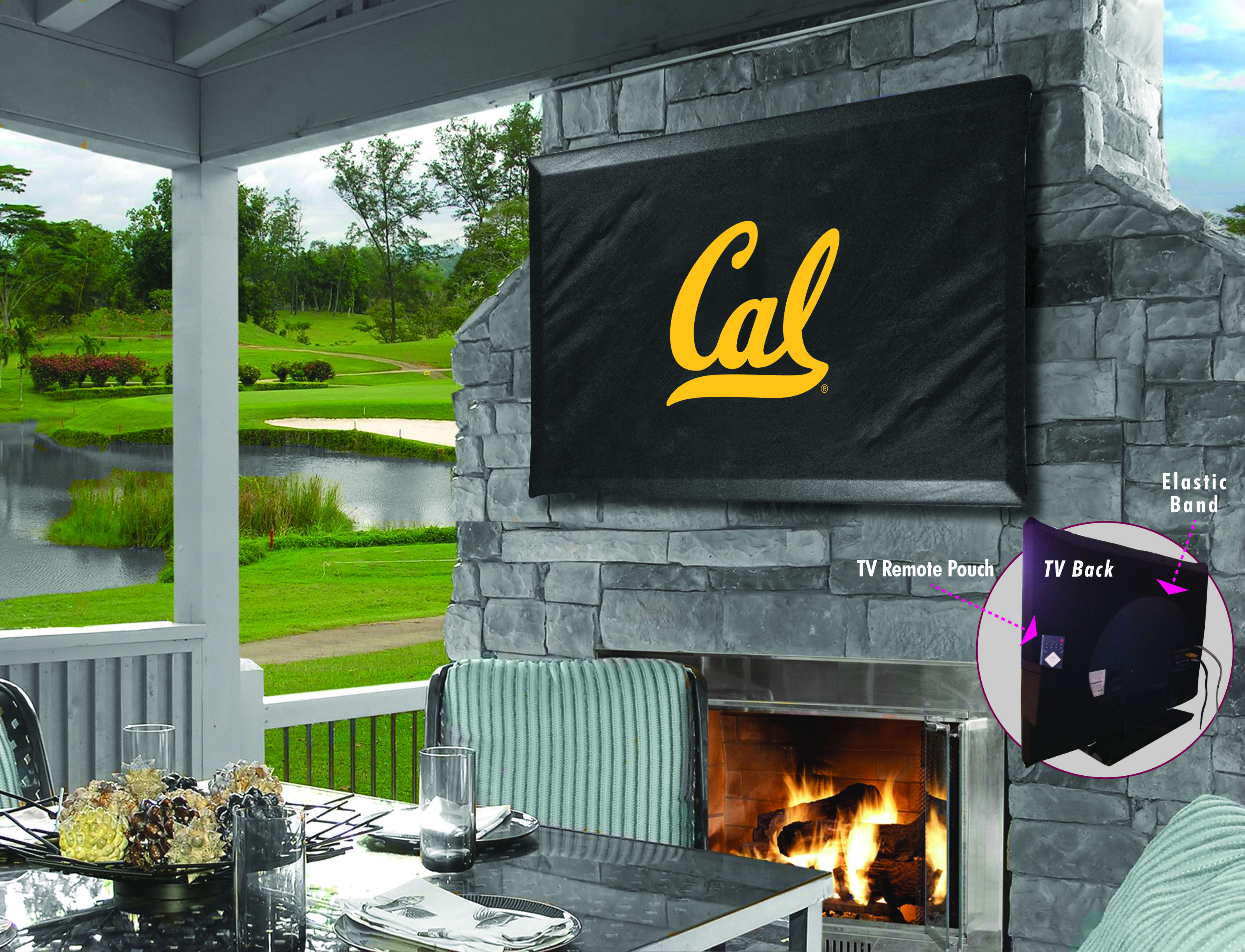 TV40Cal-Un University of California Vinyl TV Cover, Black
