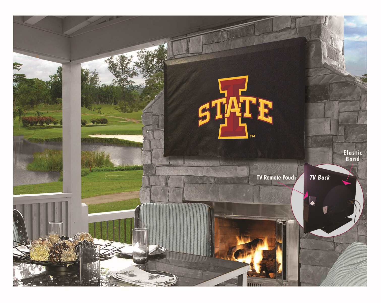 Picture of Holland Bar Stool TV60IowaSt Iowa State University Vinyl TV Cover, Black