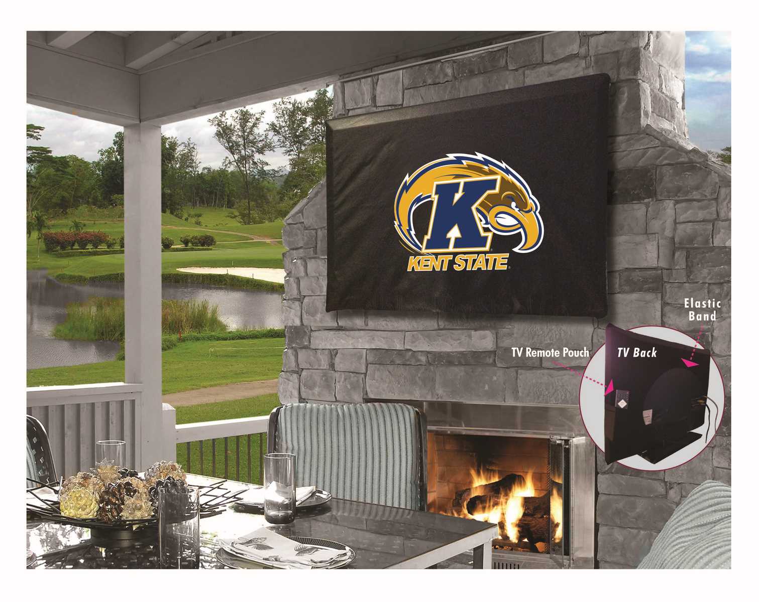Picture of Holland Bar Stool TV40KentSt Kent State University Vinyl TV Cover, Black