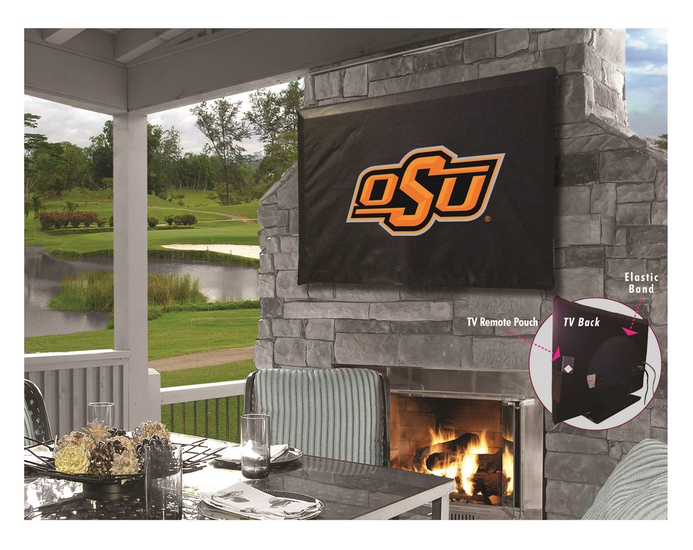 TV60OKStUn Oklahoma State University Vinyl TV Cover, Black