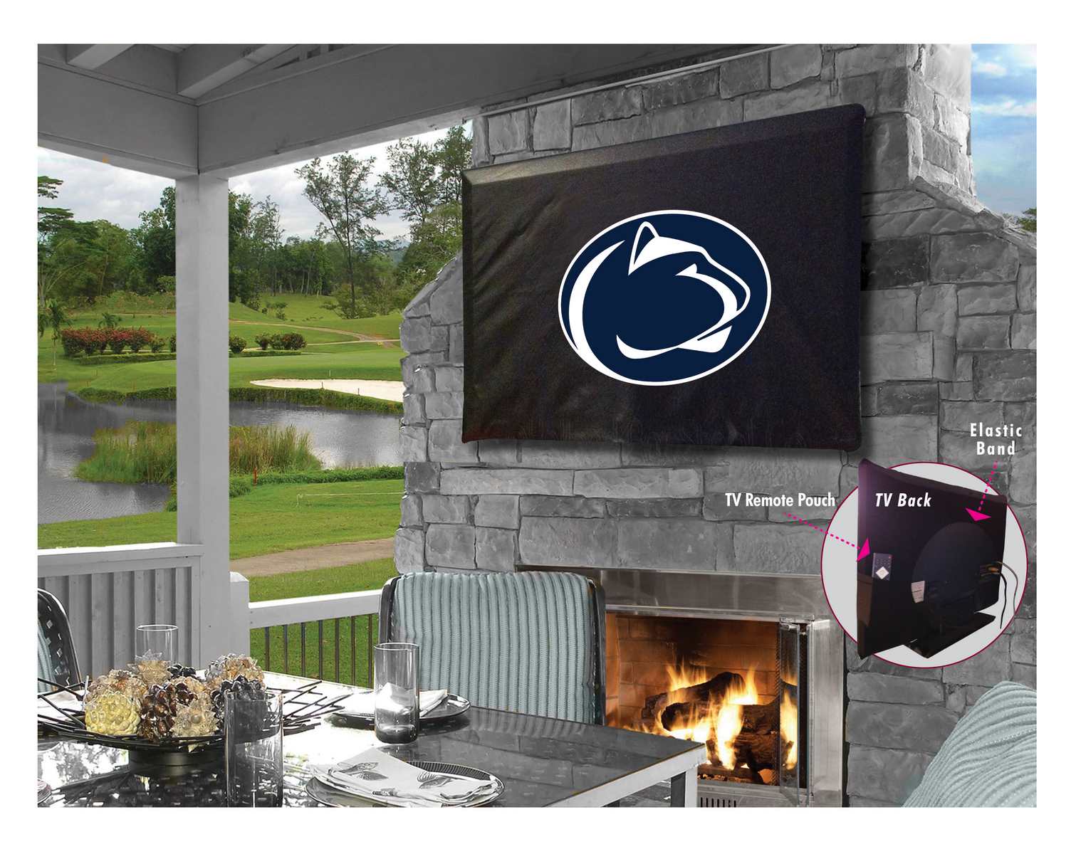 Picture of Holland Bar Stool TV40PennSt Pennsylvania State University Vinyl TV Cover, Black