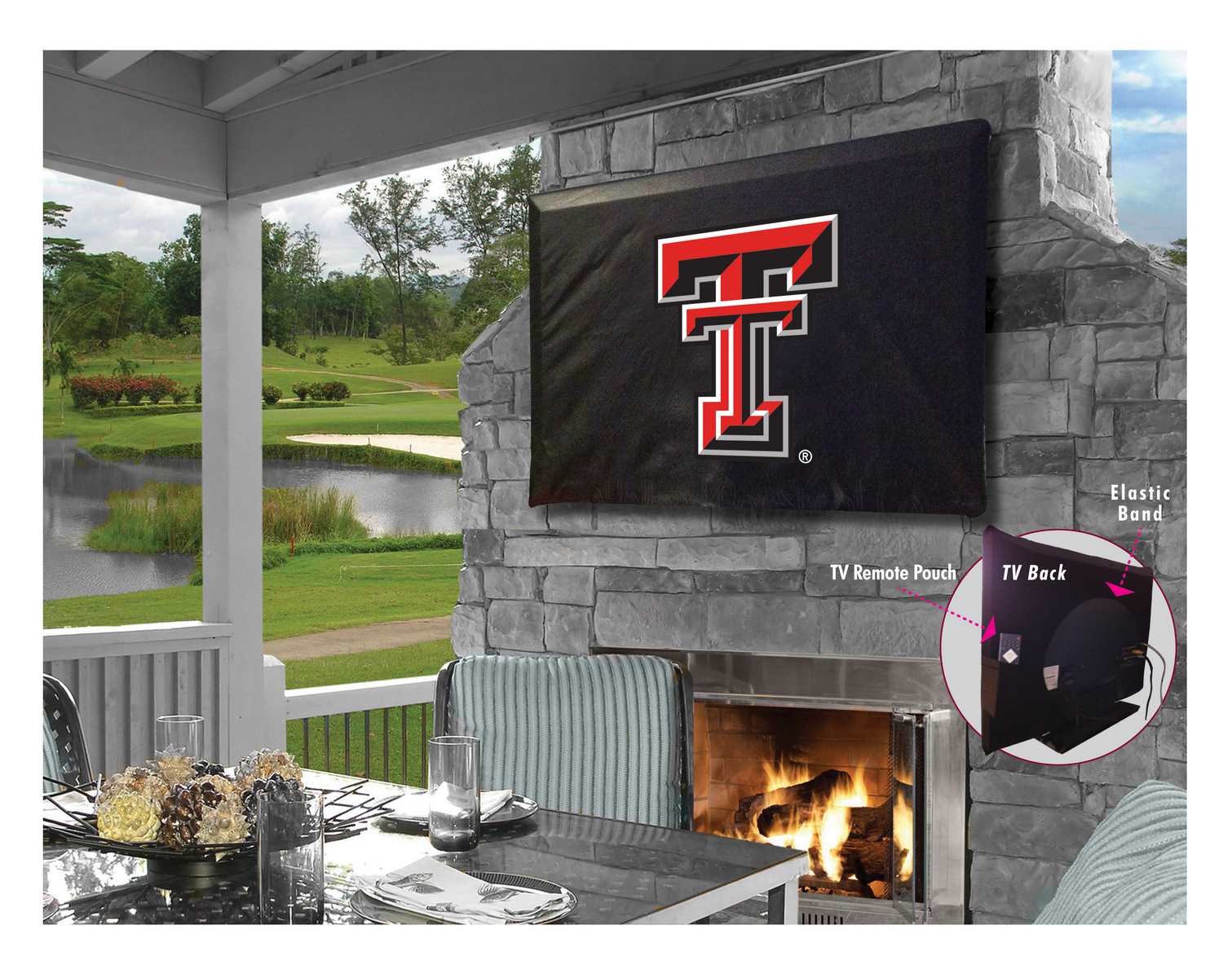 TV30TXTech Texas Tech University Vinyl TV Cover, Black