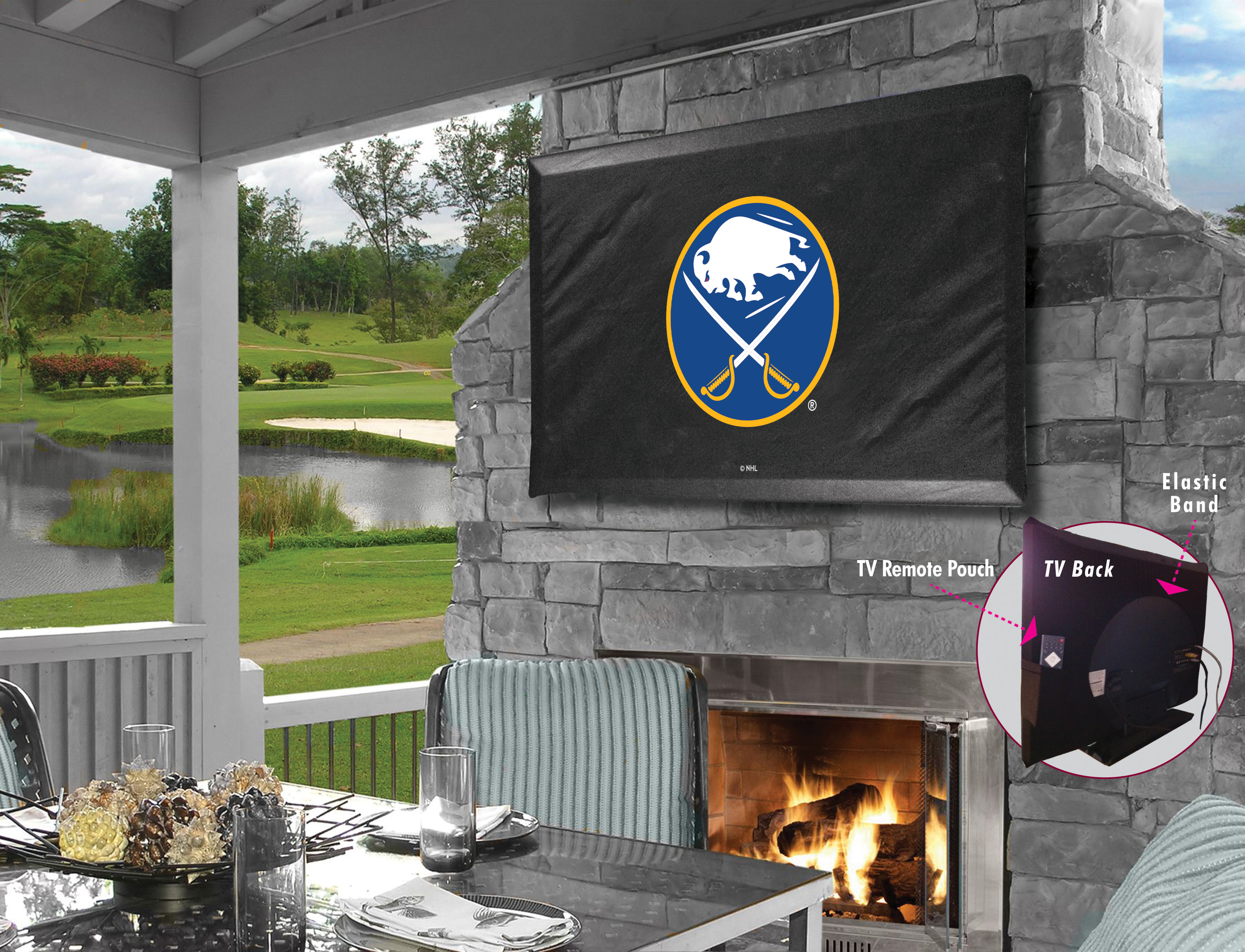 TV60BufSab Buffalo Sabres Vinyl TV Cover, Black