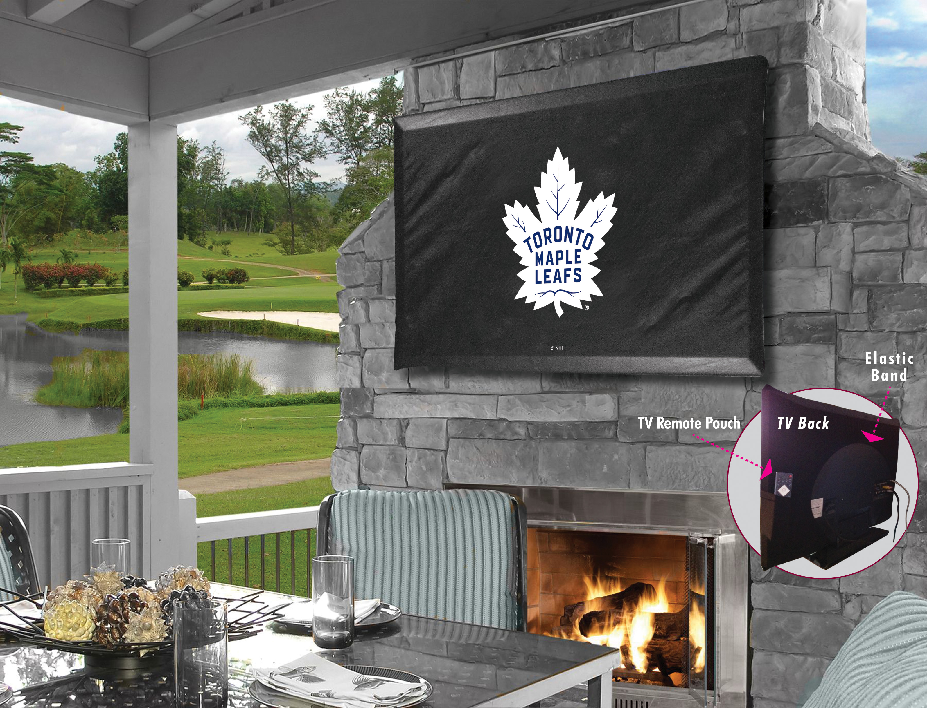 TV50TorMpl Toronto Maple Leafs Vinyl TV Cover, Black
