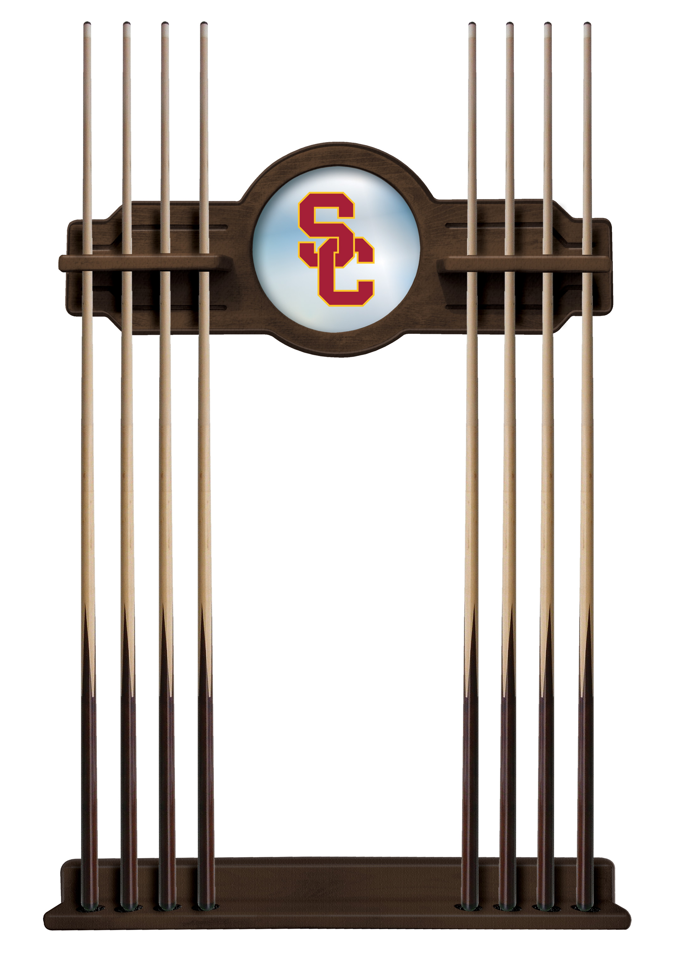 CueNavSouCal University of Southern California Trojans Cue Rack in Navajo Finish
