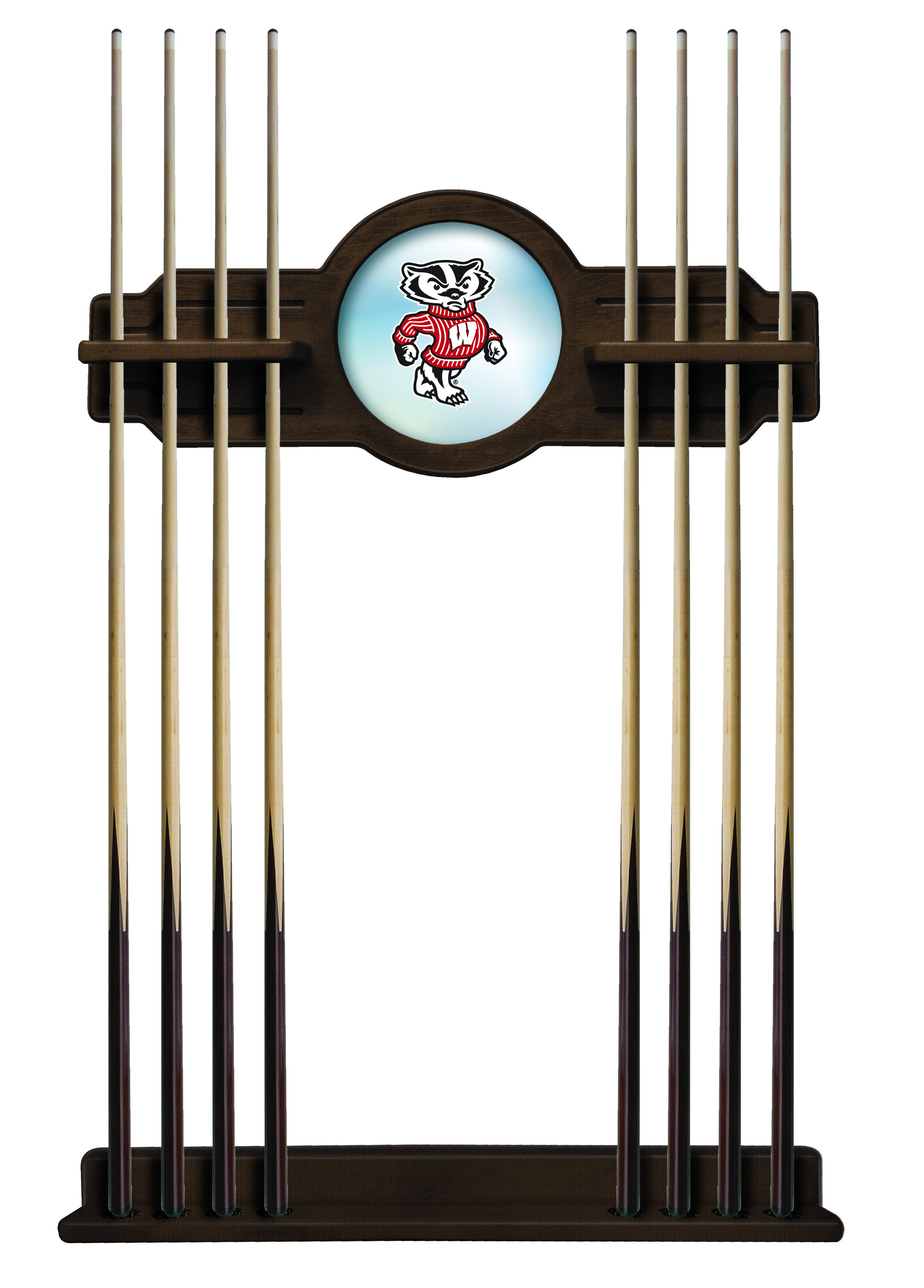 Wisconsin Badger Cue Rack in Navajo Finish
