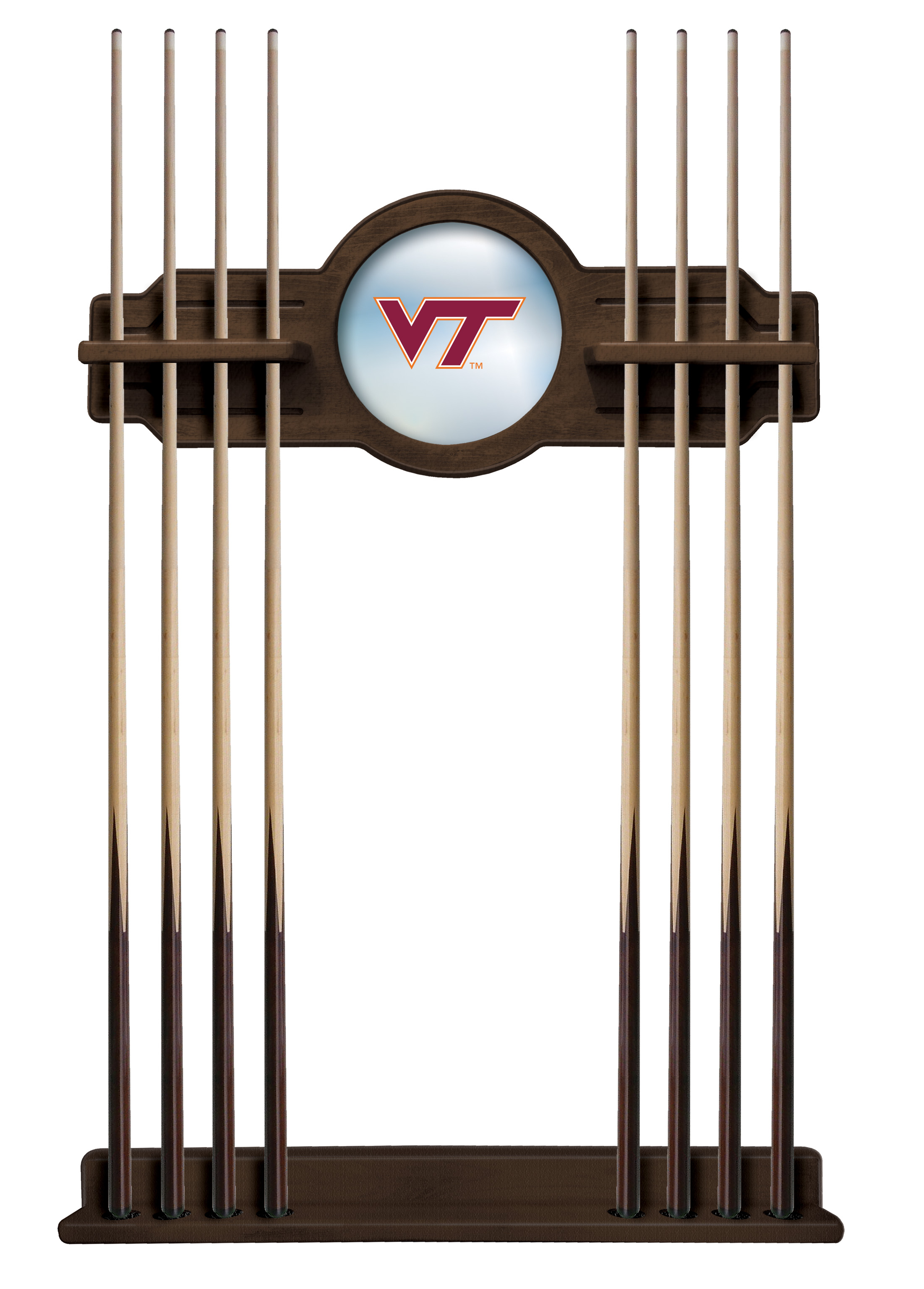 Virginia Tech Cue Rack in Navajo Finish