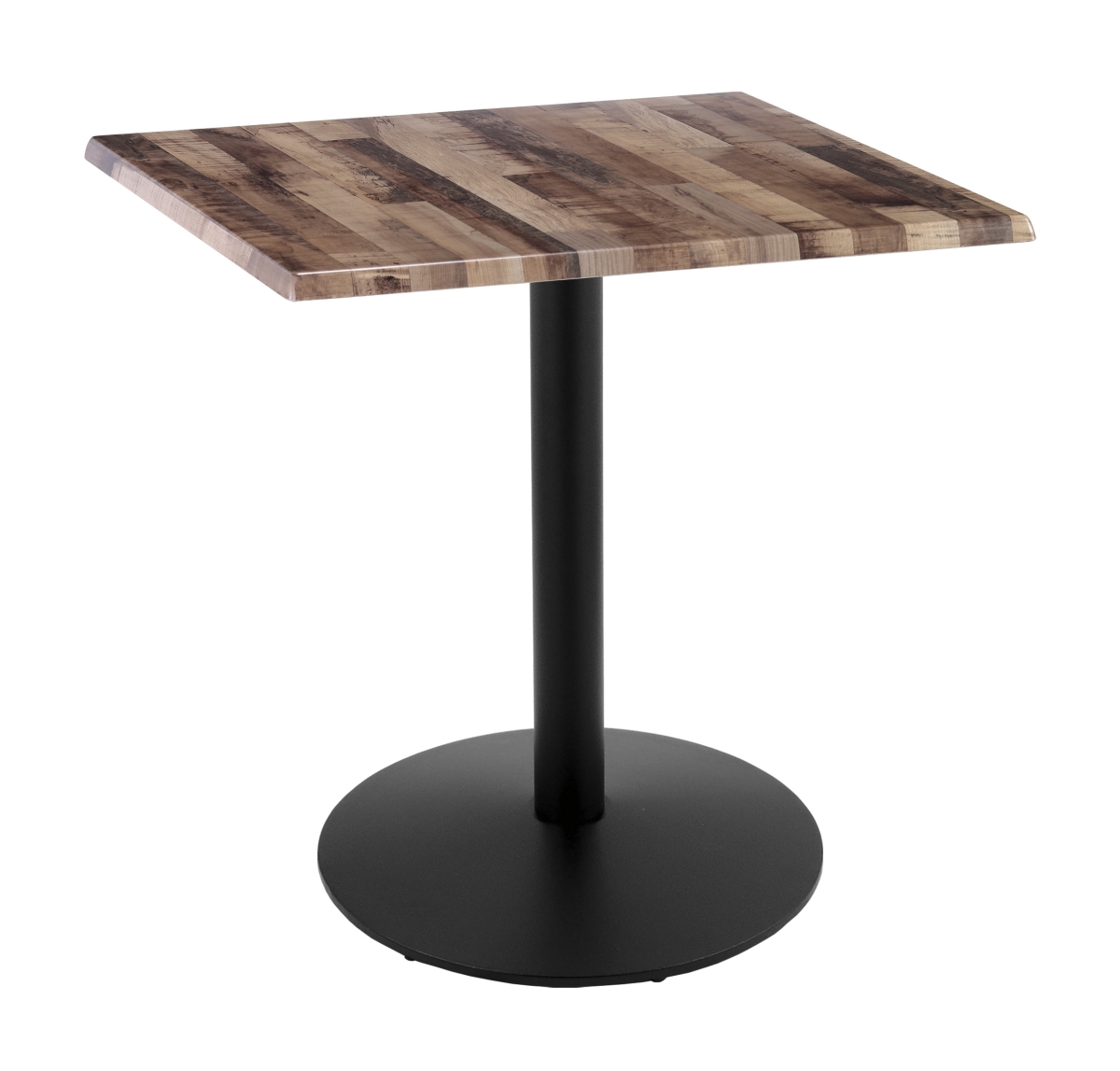 OD214-2236BWOD30SQRustic 36 in. Black Table with 30 x 30 in. Diameter Indoor & Outdoor Rustic Square Top