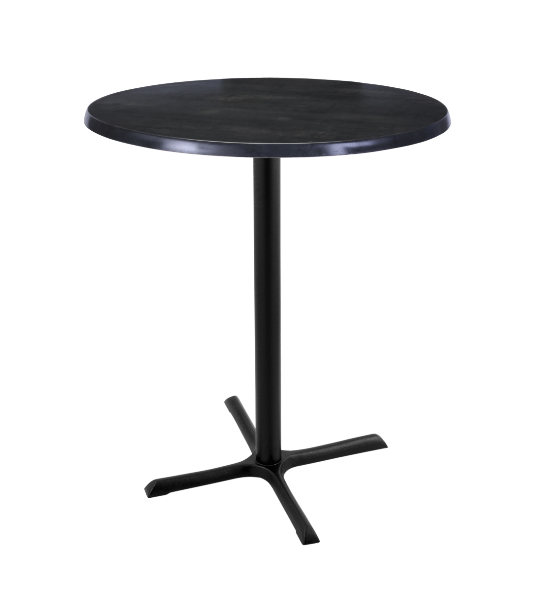 OD211-3042BWOD30RBlkStl 42 in. Black Table with 30 in. Diameter Indoor & Outdoor Black Steel Round Top