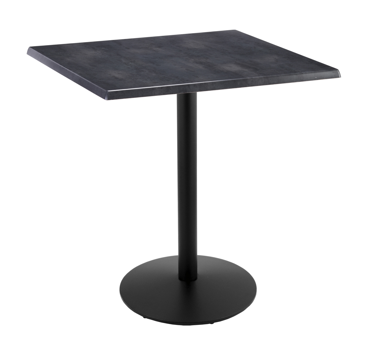 OD214-2242BWOD36SQBlkStl 42 in. Black Table with 36 x 36 in. Indoor & Outdoor Black Steel Square Top