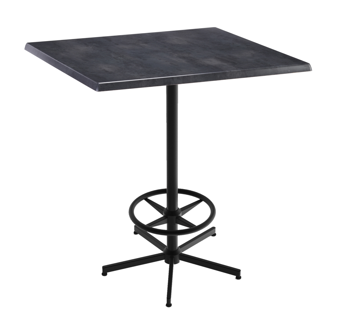 OD21642BWOD36SQBlkStl 42 in. Black Table with 36 x 36 in. Indoor & Outdoor Black Steel Square Top