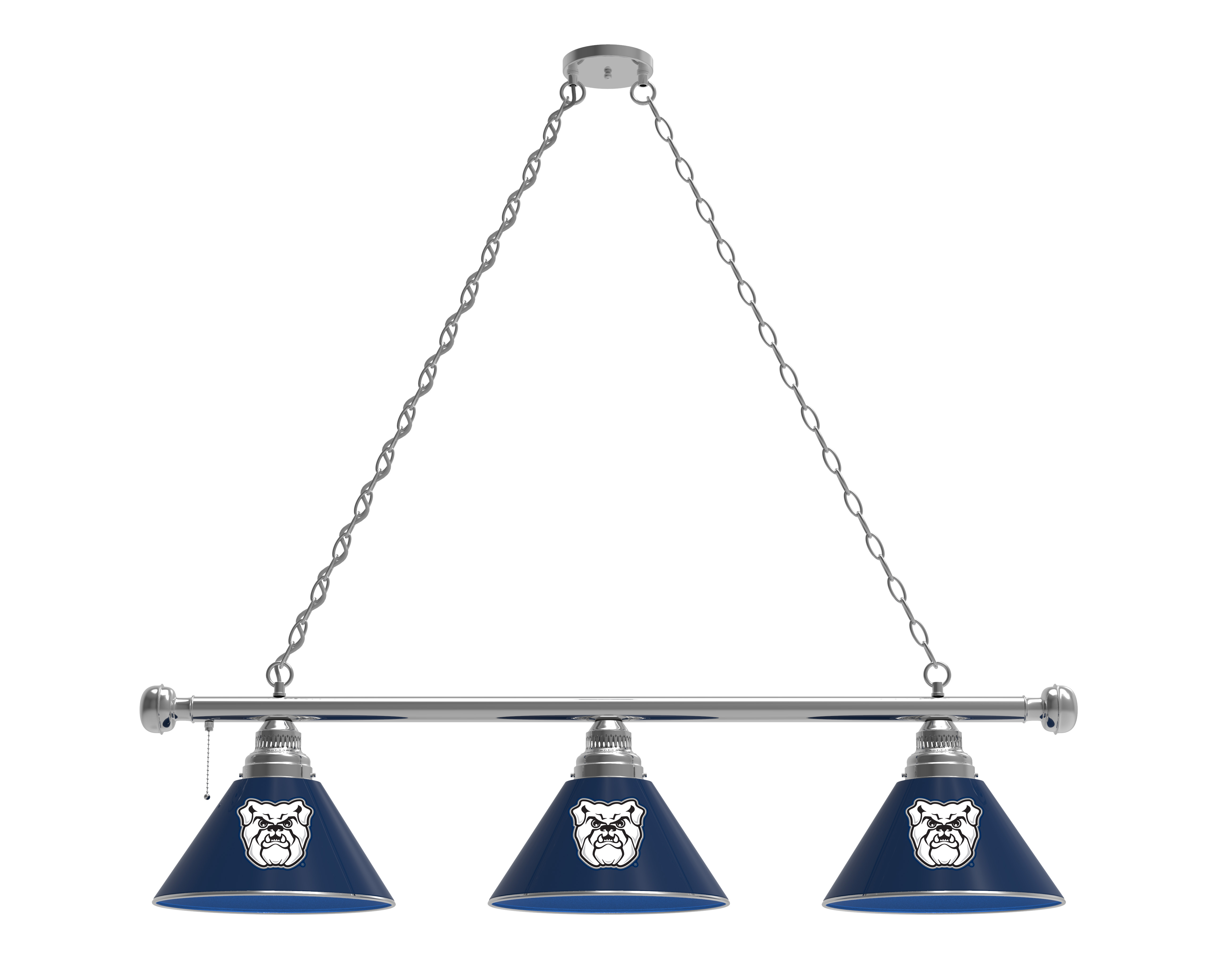 BL3CHButler Butler University 3 Shade Billiard Light with Chrome Fixture