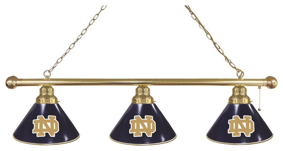 BL3BRND Notre Dame 3 Shade Billiard Light with Brass Fixture