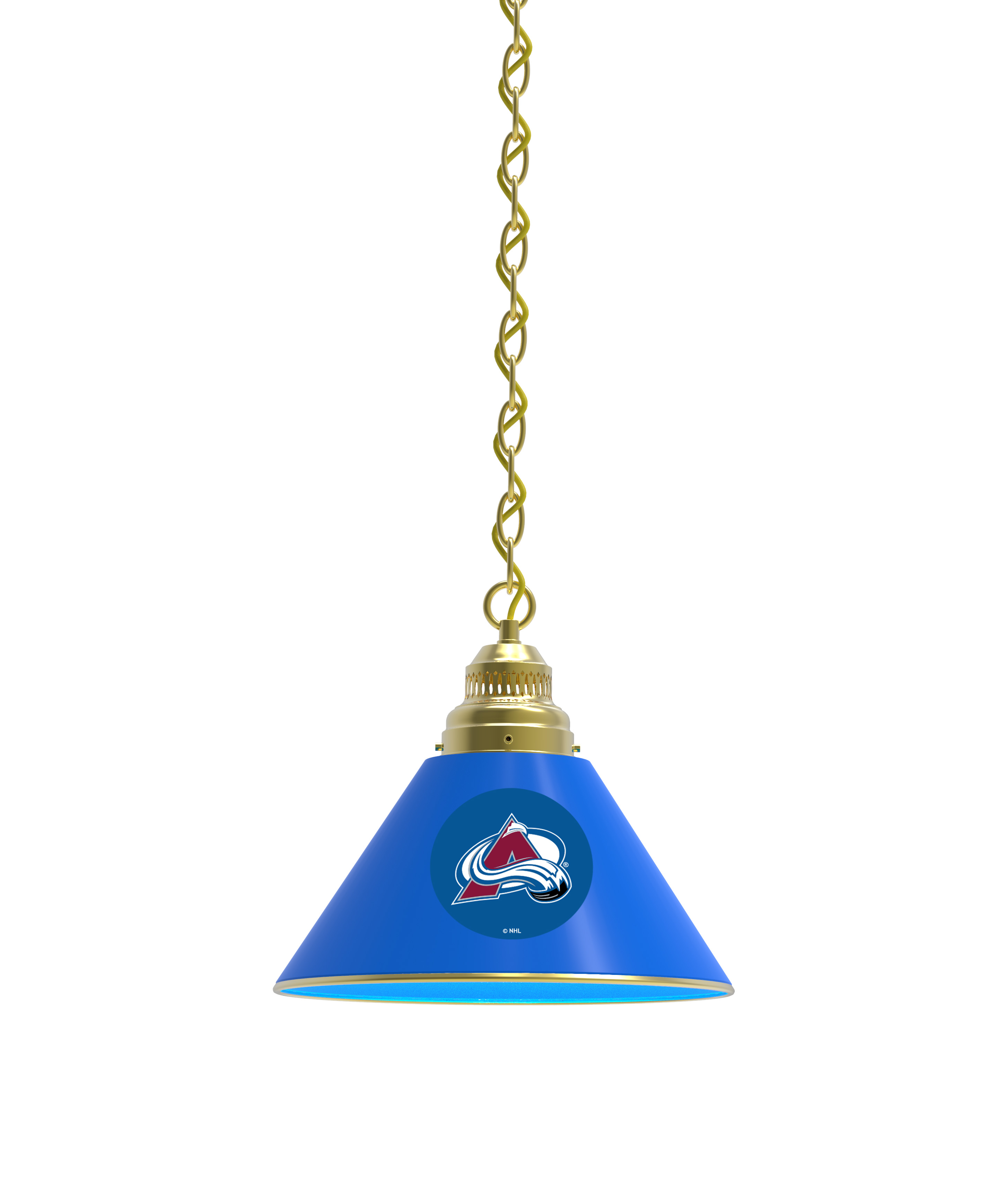BL1BRColAva NHL Colorado Avalanche Single Shade Pendant Light - Brass