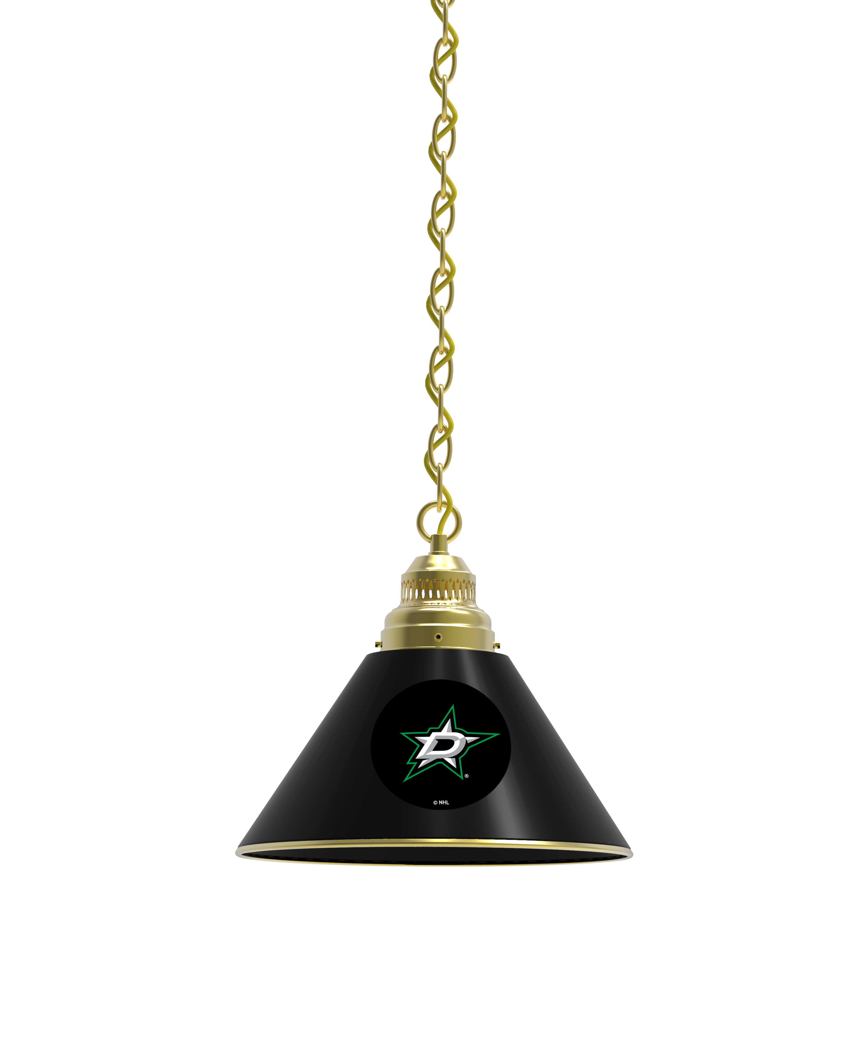 BL1BRDalSta NHL Dallas Stars Single Shade Pendant Light - Brass