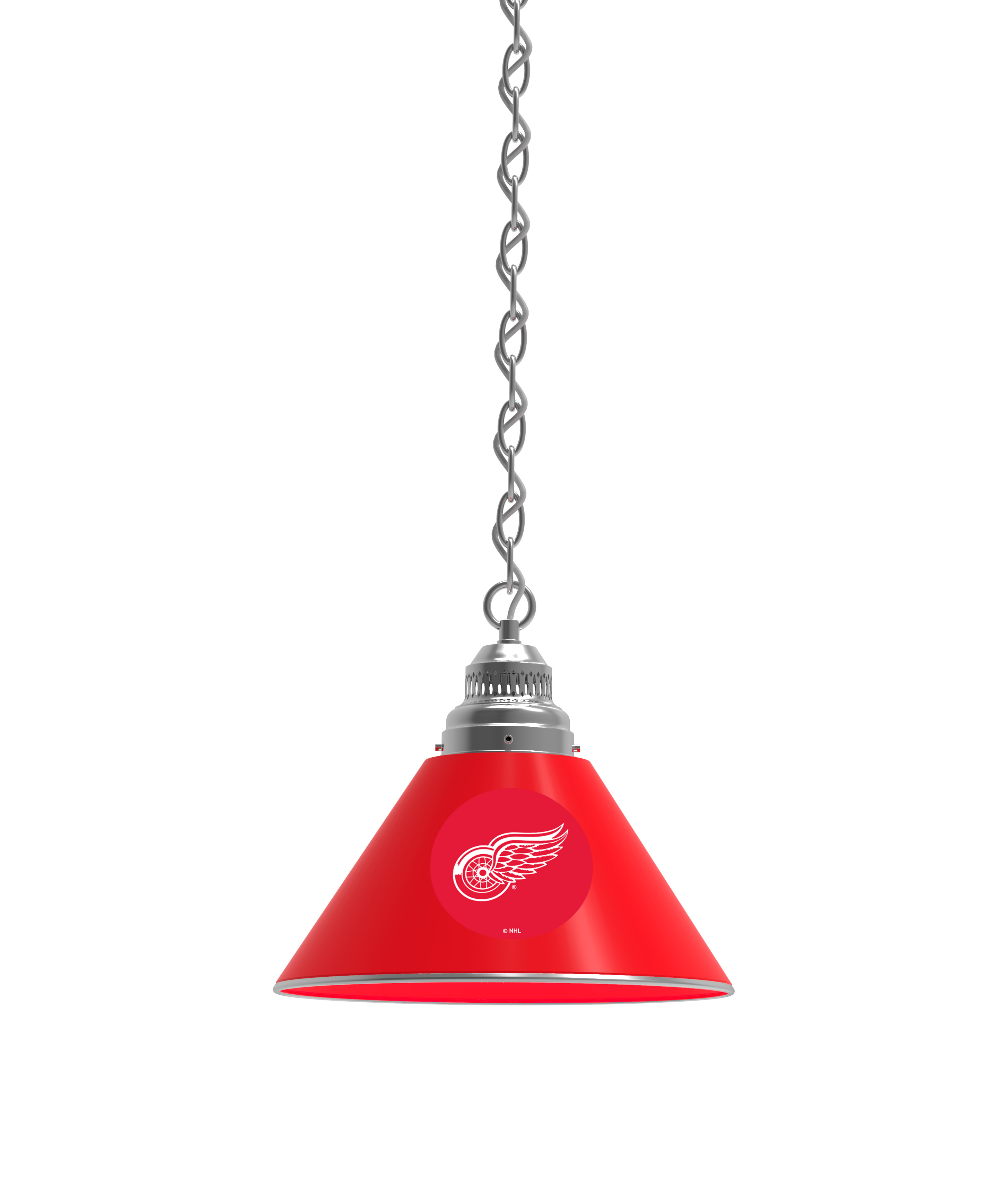 BL1CHDetRed NHL Detroit Red Wings Single Shade Pendant Light - Chrome