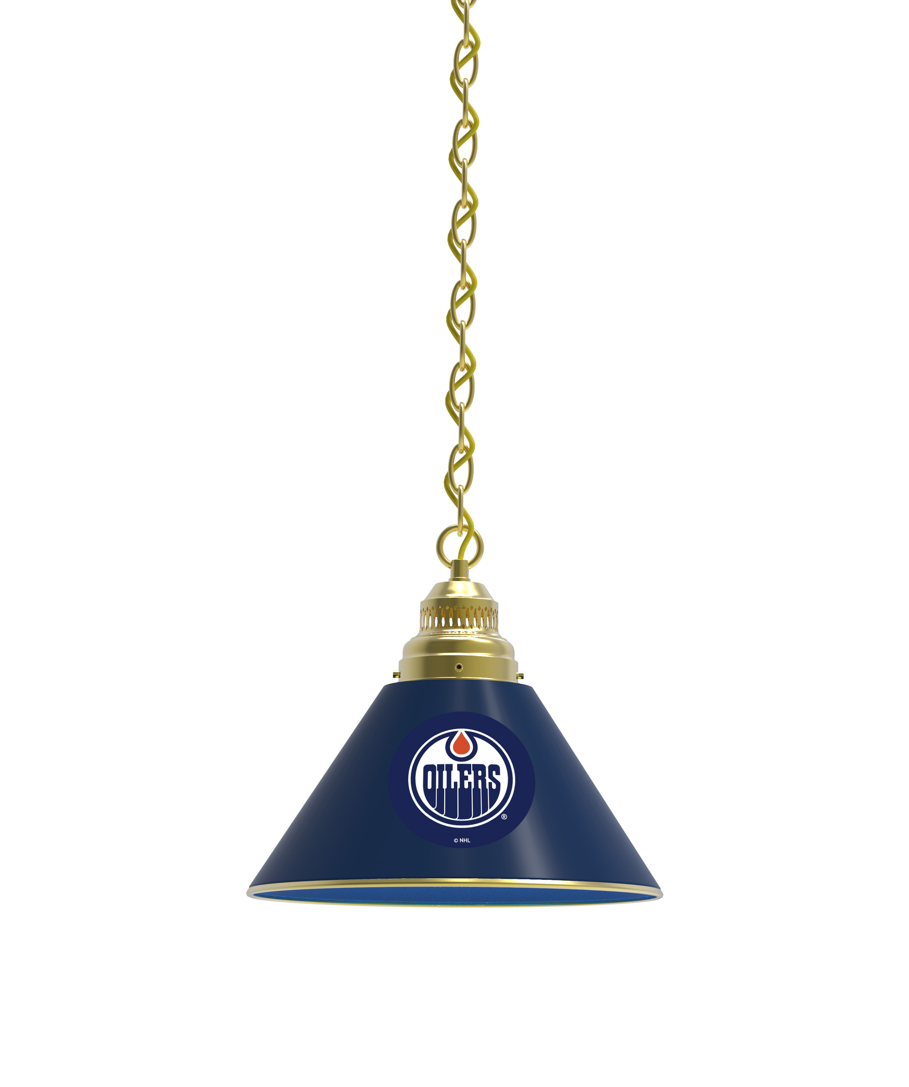 BL1BREdmOil NHL Edmonton Oilers Single Shade Pendant Light - Brass
