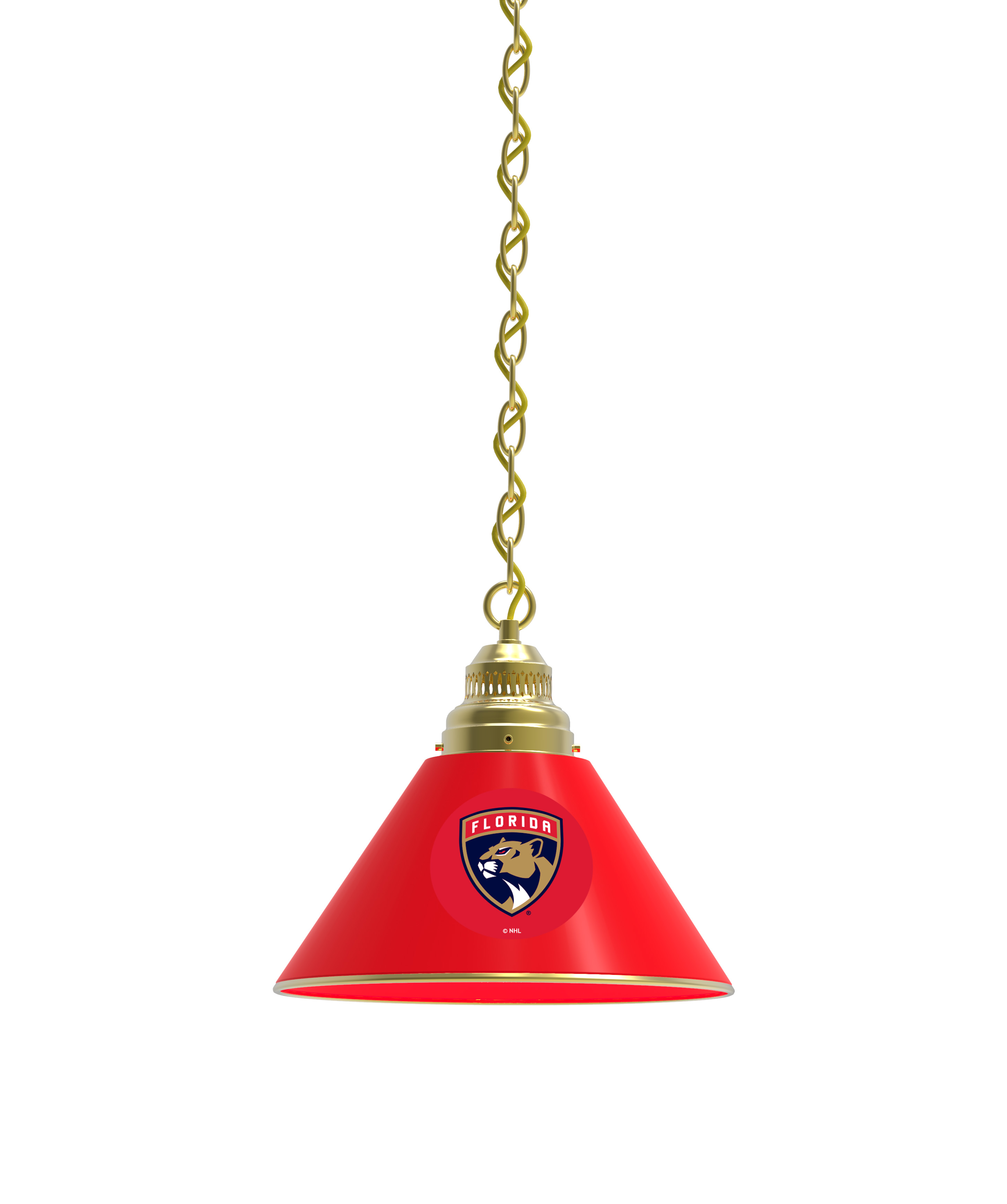 BL1BRFlaPan NHL Florida Panthers Single Shade Pendant Light - Brass