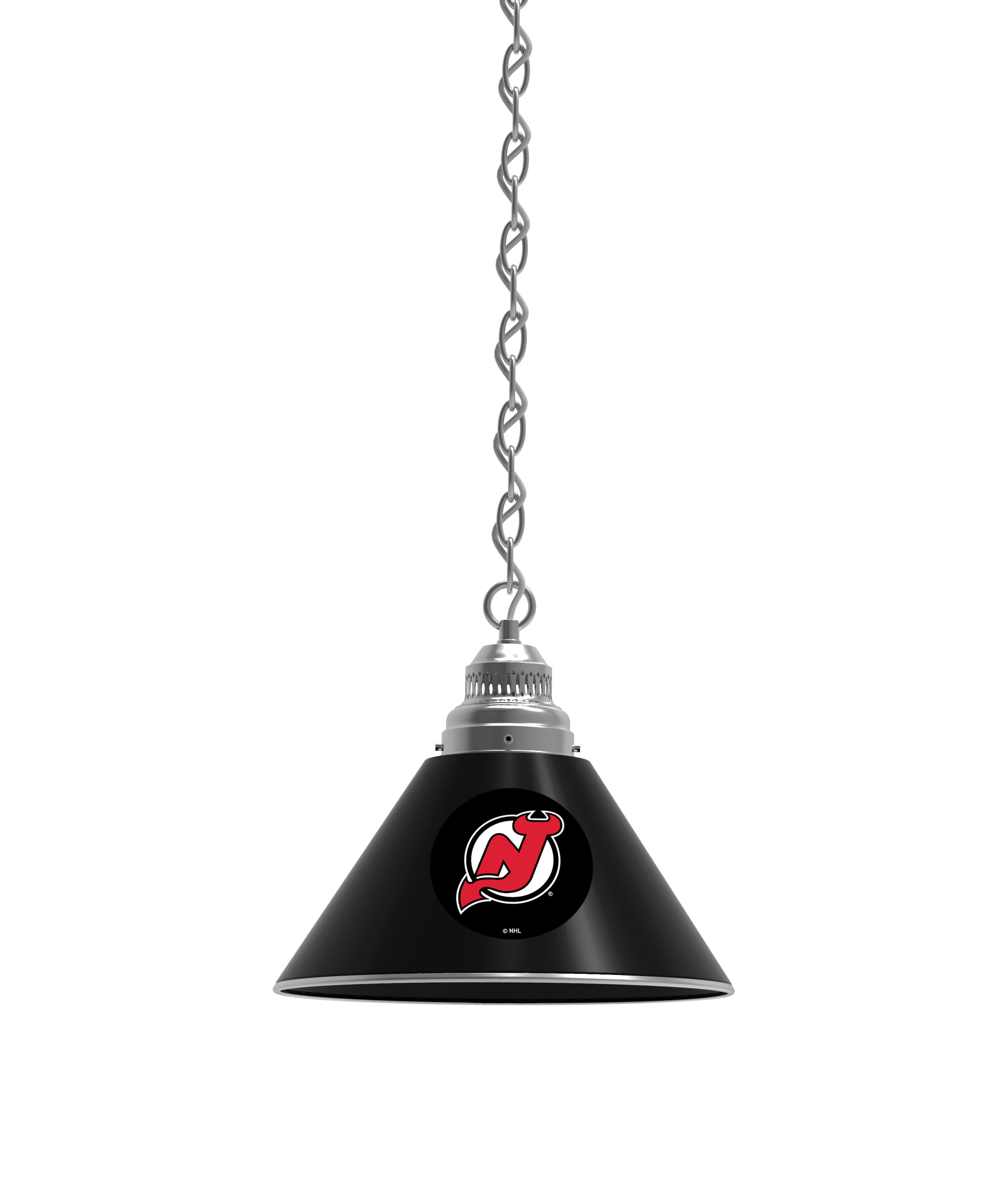BL1CHNJDevl NHL New Jersey Devils Single Shade Pendant Light - Chrome