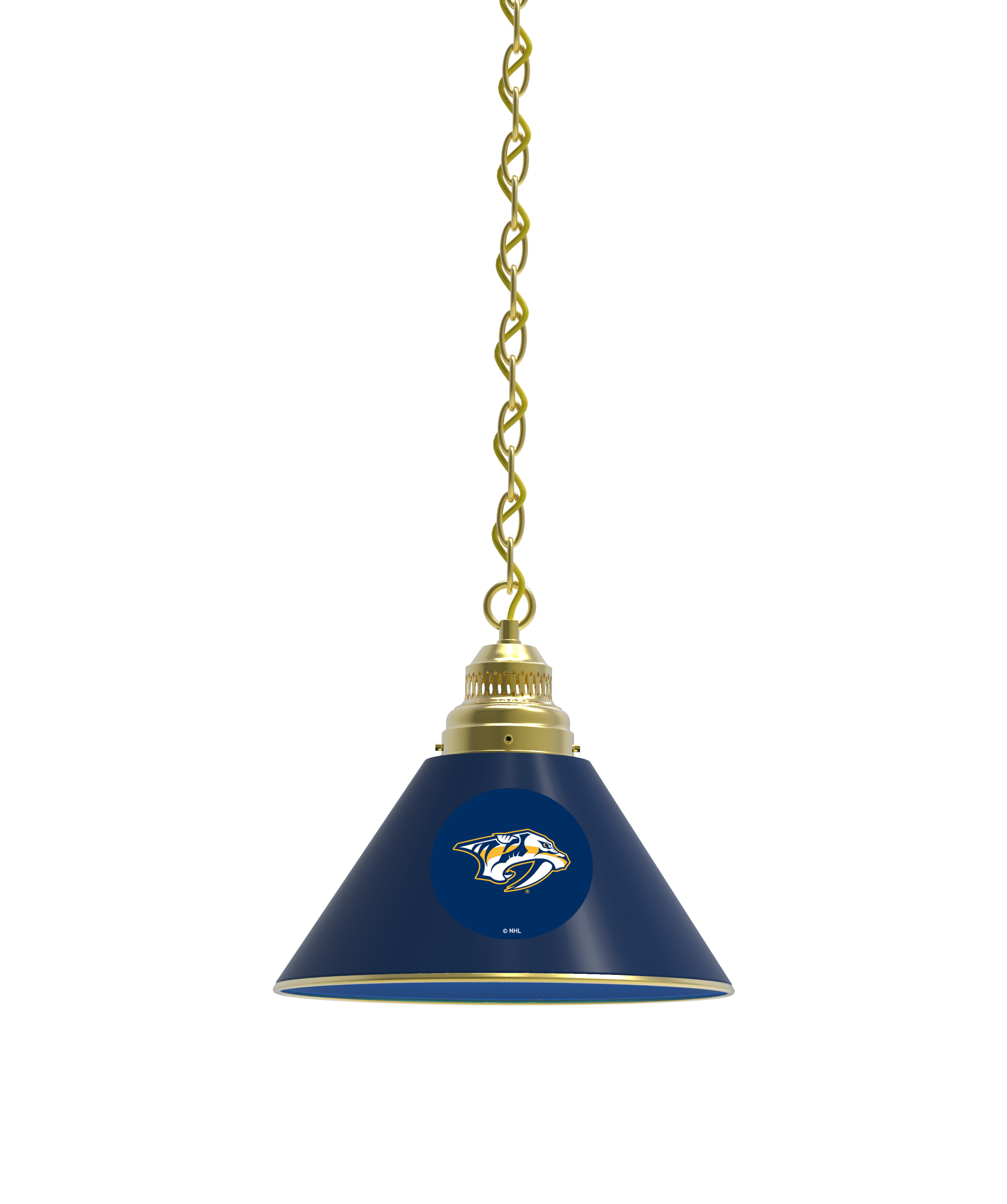 BL1BRNshPre NHL Nashville Predators Single Shade Pendant Light - Brass