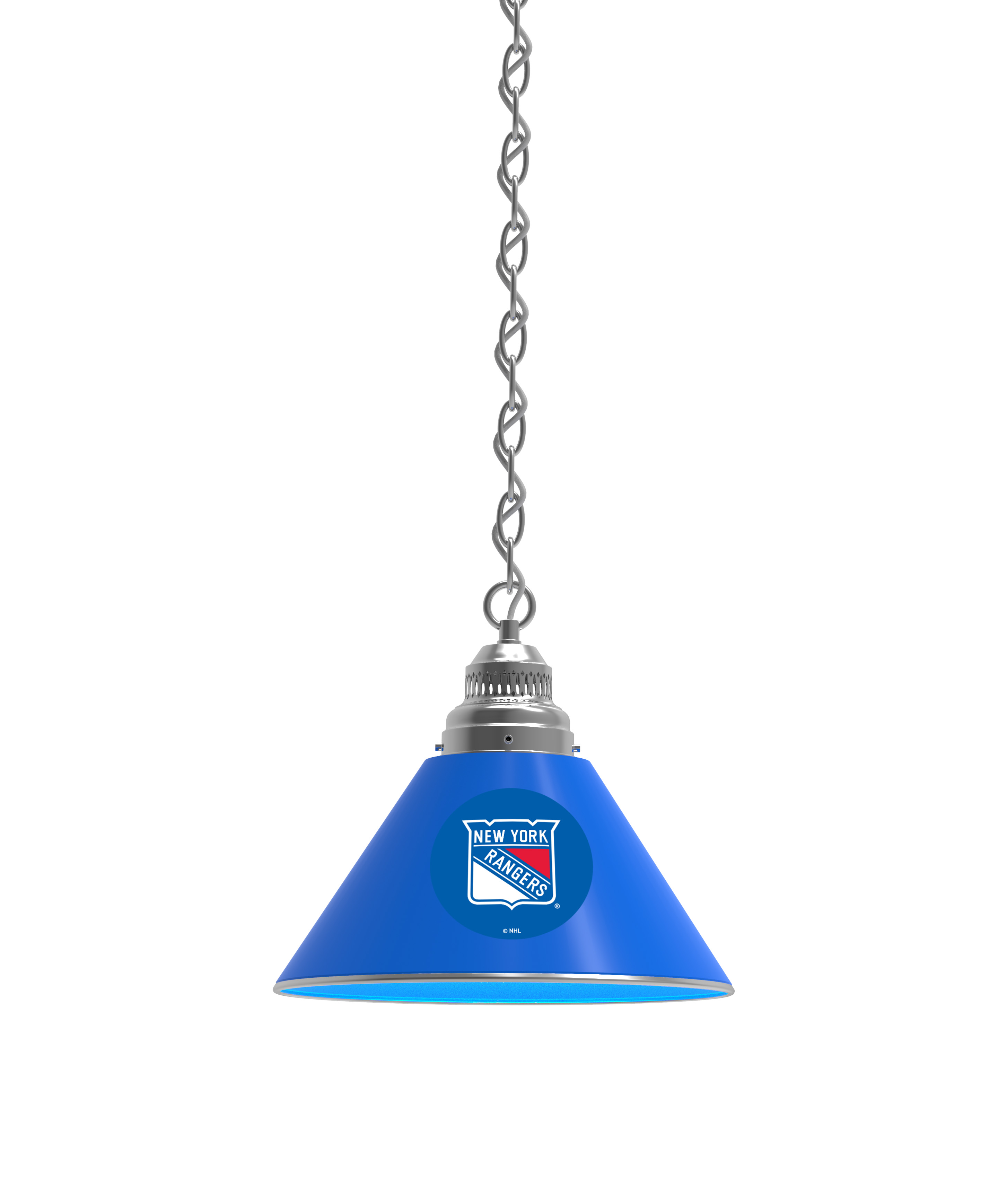BL1CHNYRang NHL New York Rangers Single Shade Pendant Light - Chrome