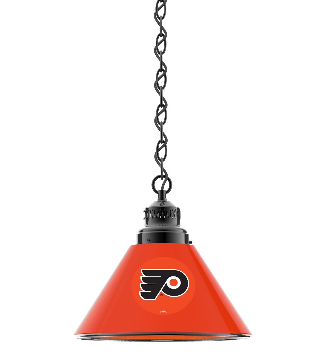 Picture of Holland Bar Stool BL1BKPhiFly-O NHL Philadelphia Flyers Single Shade Pendant Light with Orange Shades - Black