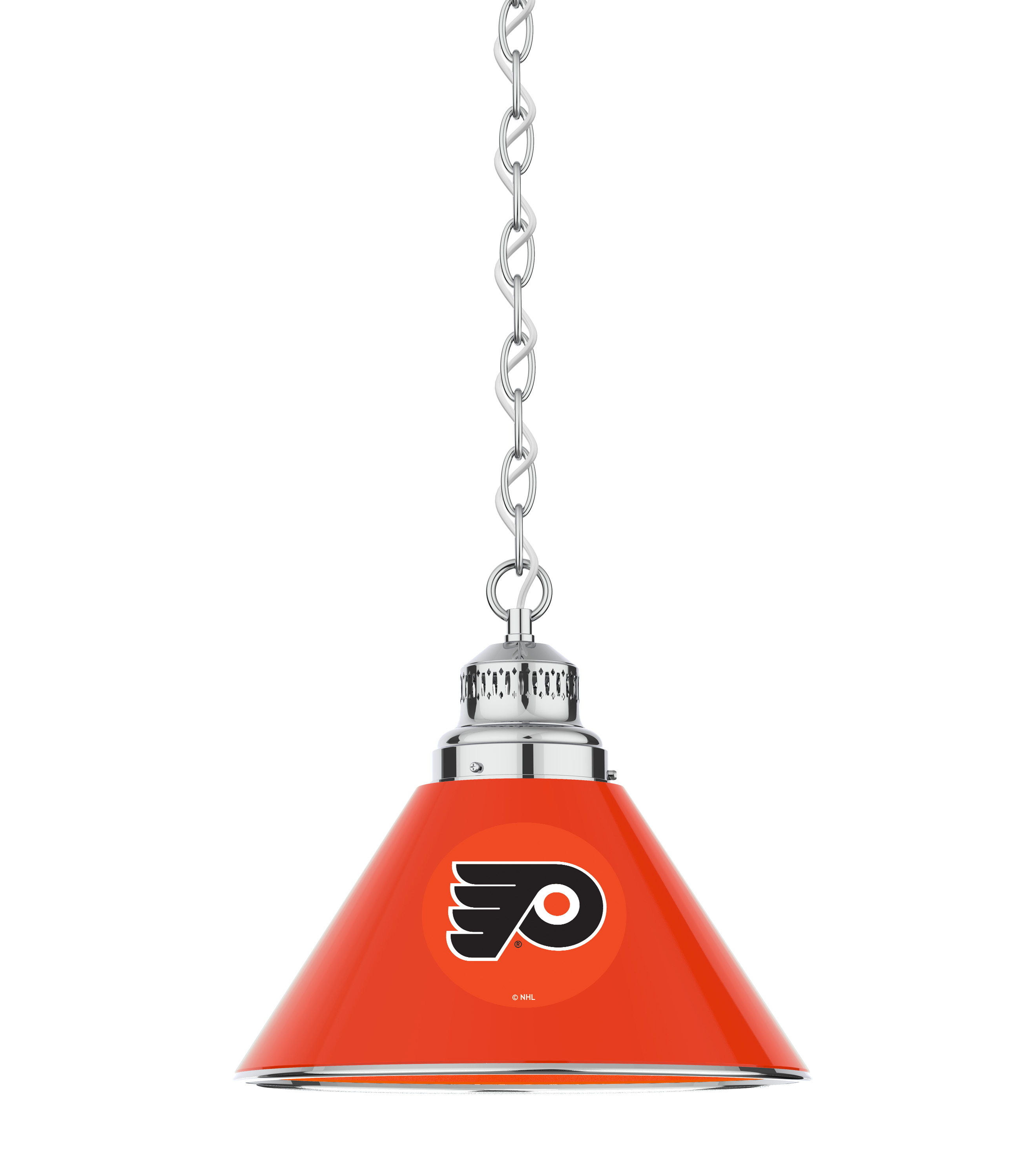 BL1CHPhiFly-O NHL Philadelphia Flyers Single Shade Pendant Light with Orange Shades - Chrome