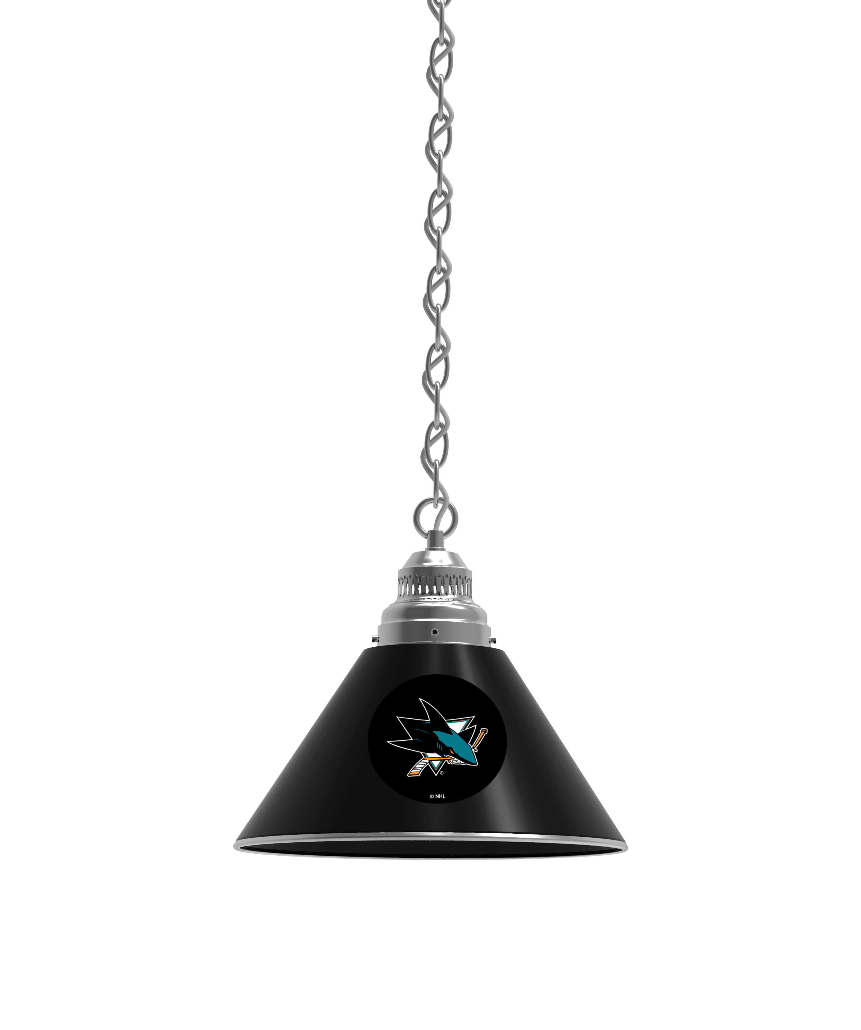 BL1CHSJShar NHL San Jose Sharks Single Shade Pendant Light - Chrome