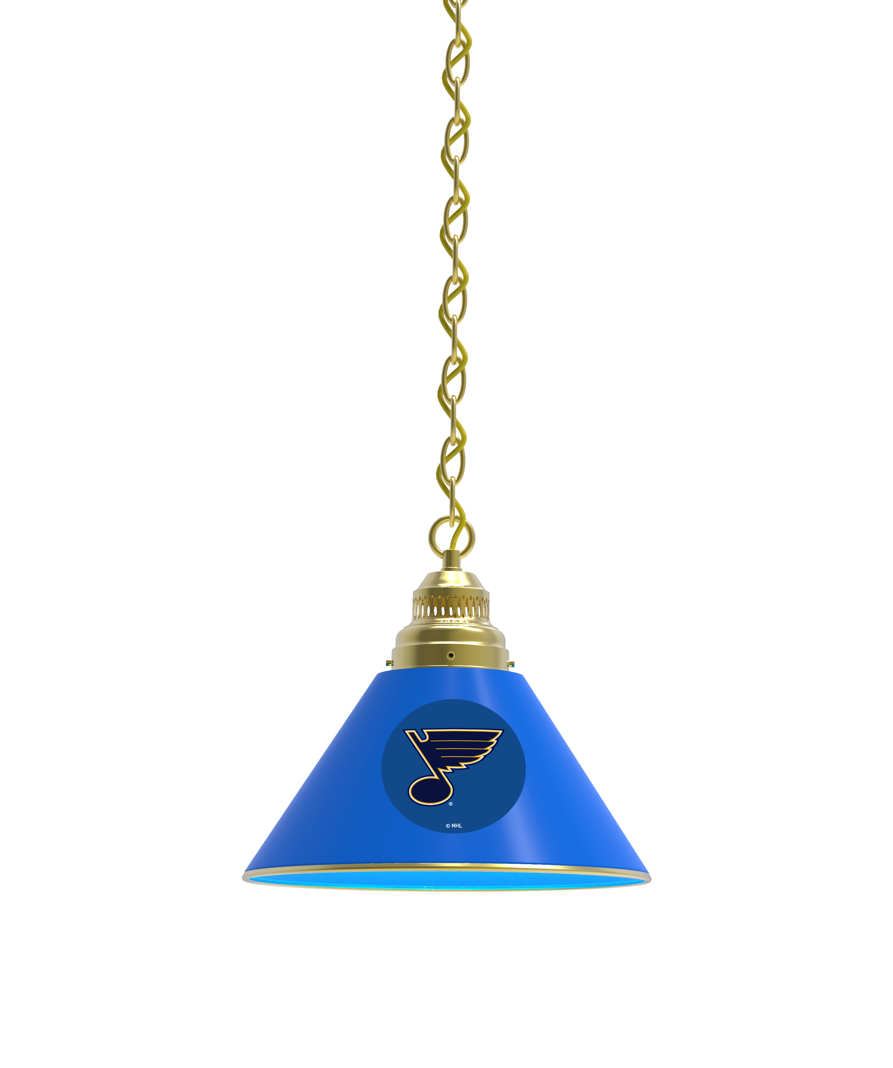BL1BRSTLBlu NHL St Louis Blues Single Shade Pendant Light - Brass