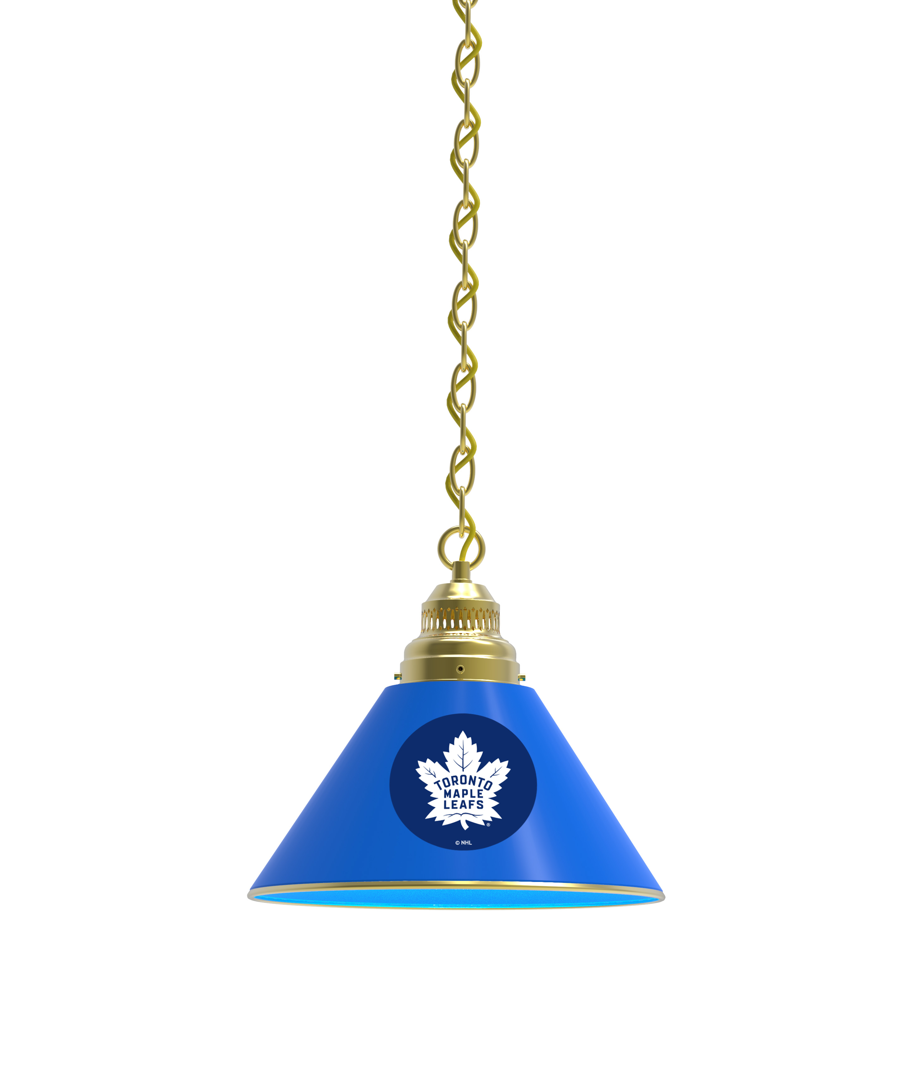 BL1BRTorMpl NHL Toronto Maple Leafs Single Shade Pendant Light - Brass