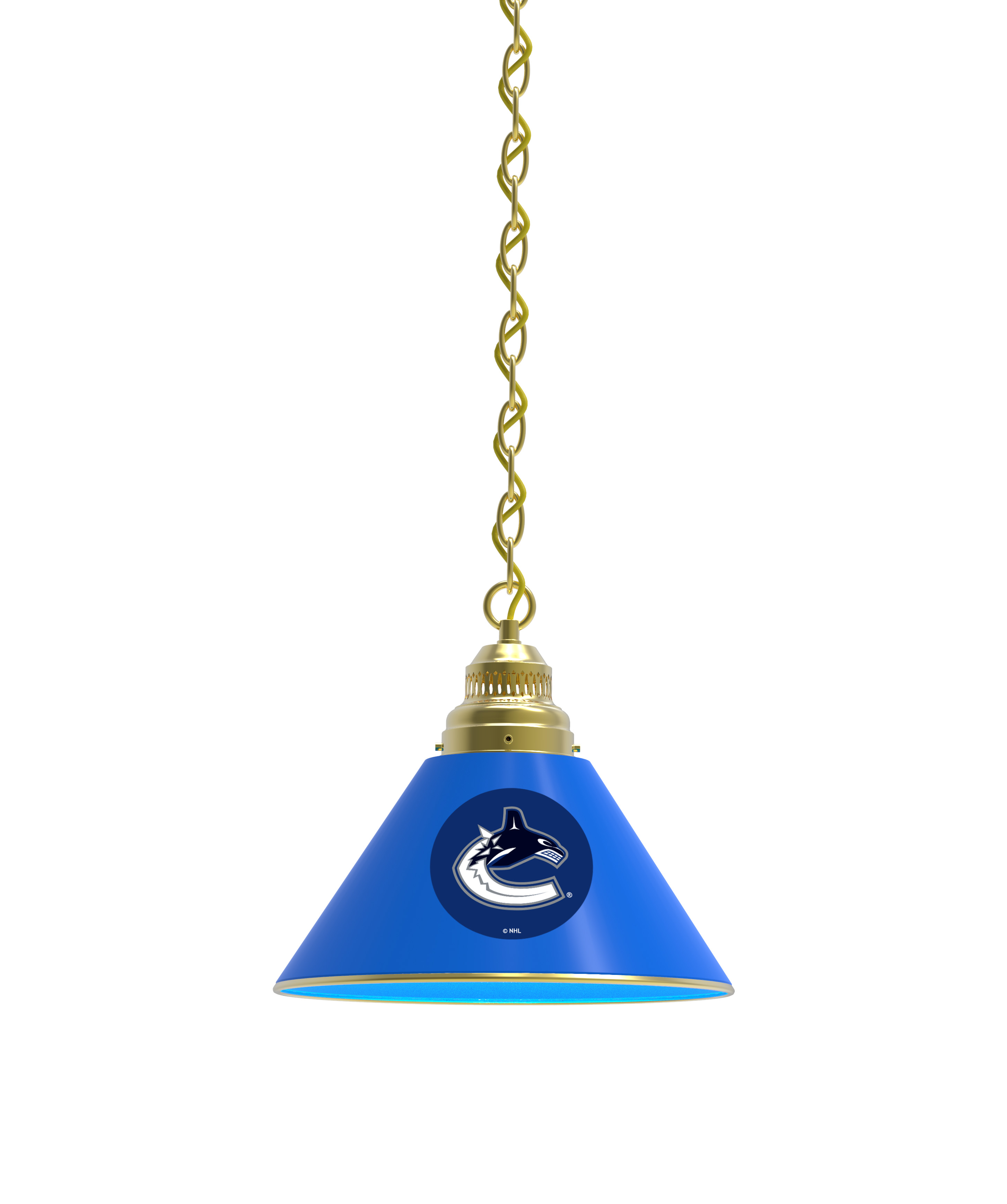 BL1BRVanCan NHL Vancouver Canucks Single Shade Pendant Light - Brass