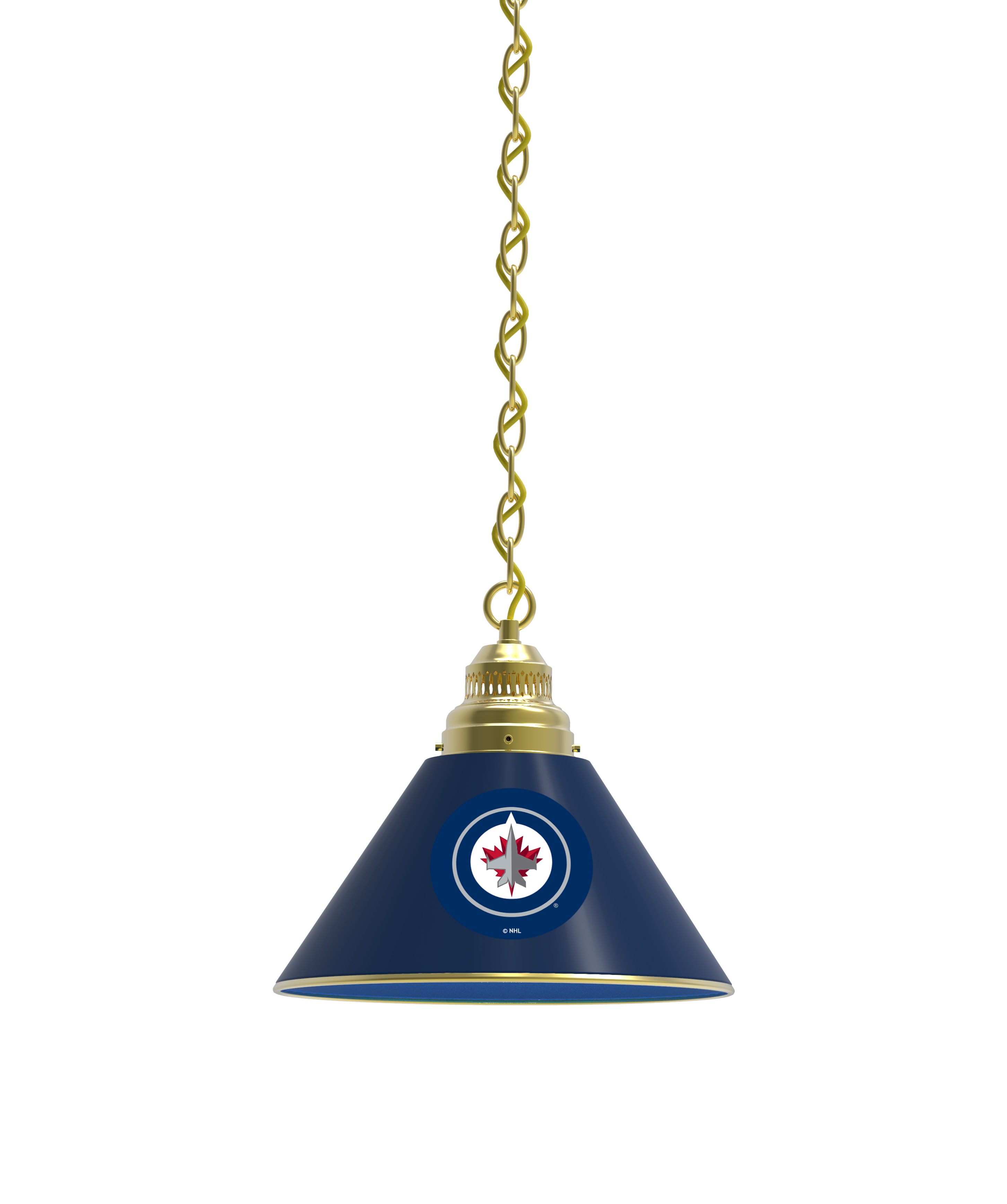 BL1BRWinJet NHL Winnipeg Jets Single Shade Pendant Light - Brass
