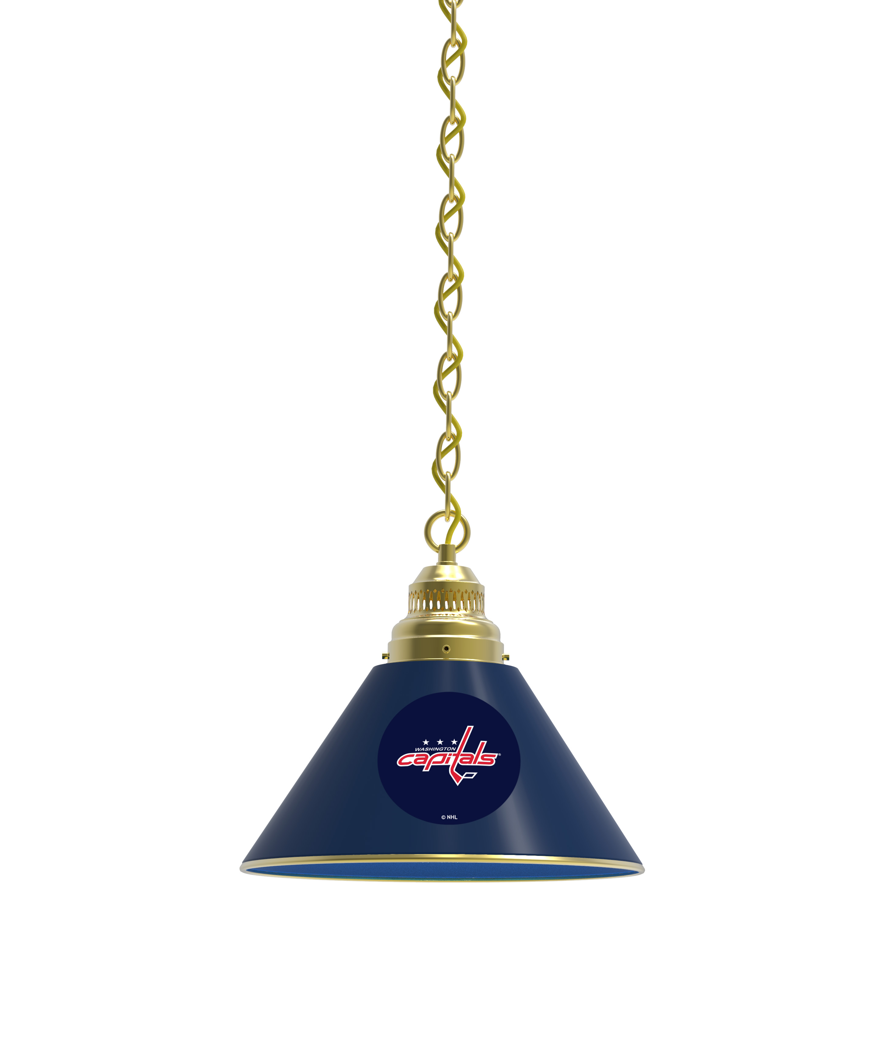 BL1BRWshCap NHL Washington Capitals Single Shade Pendant Light - Brass