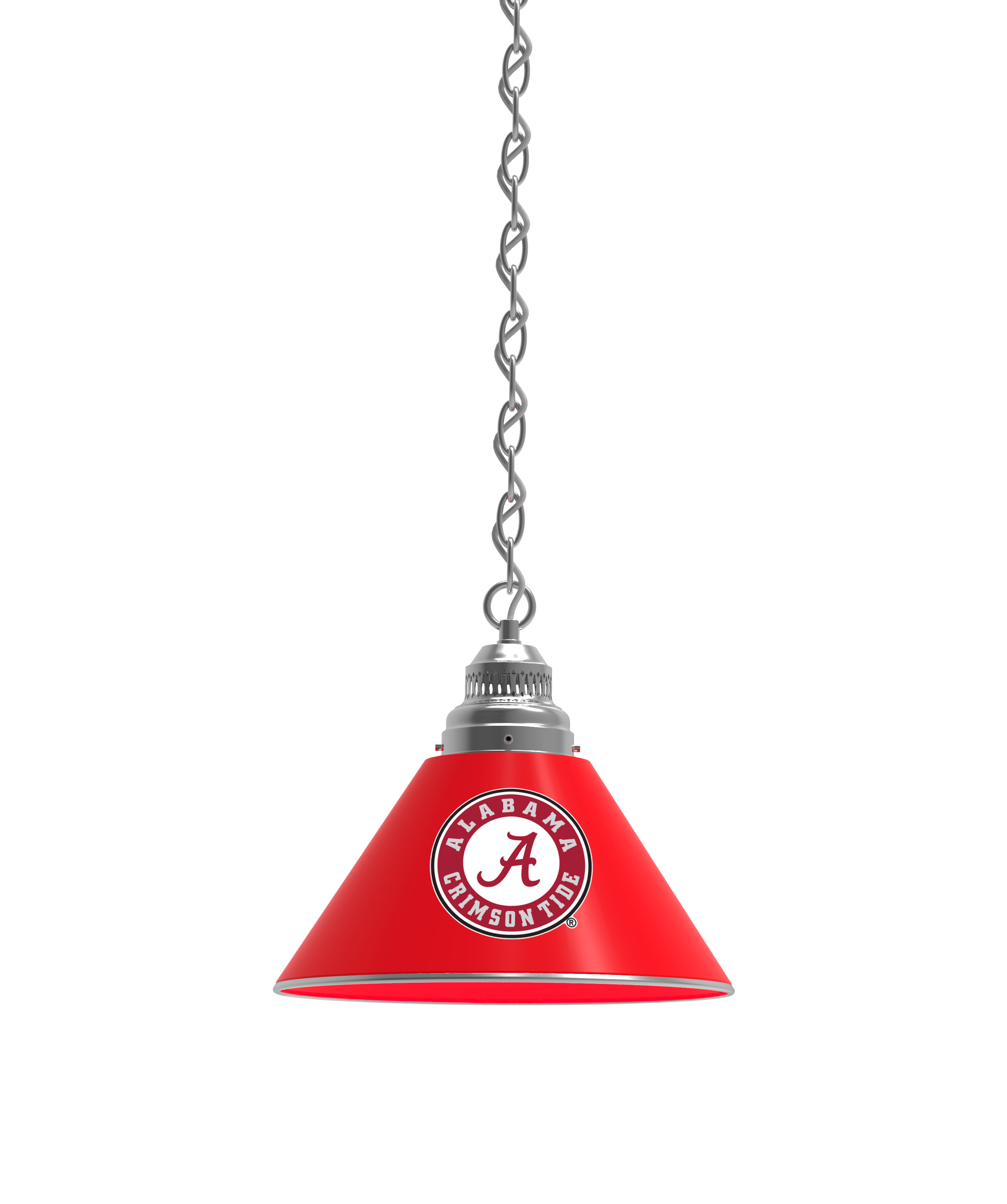 BL1CHAL-A NCAA Alabama Crimson Tide Single Shade Pendant Light - Chrome