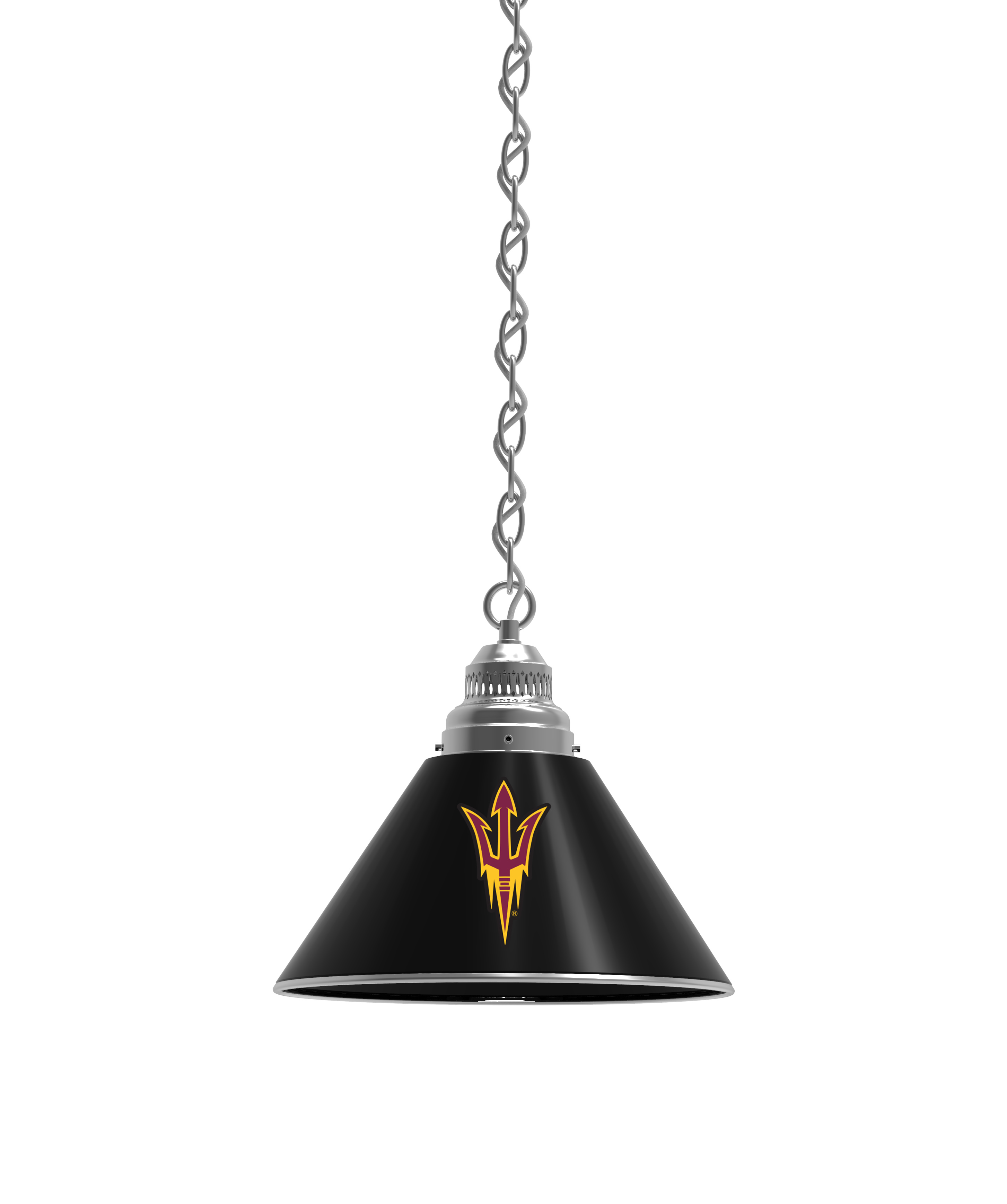 BL1CHArizSt-F NCAA Arizona State University Single Shade Pendant Light with Pitchfork Logo - Chrome