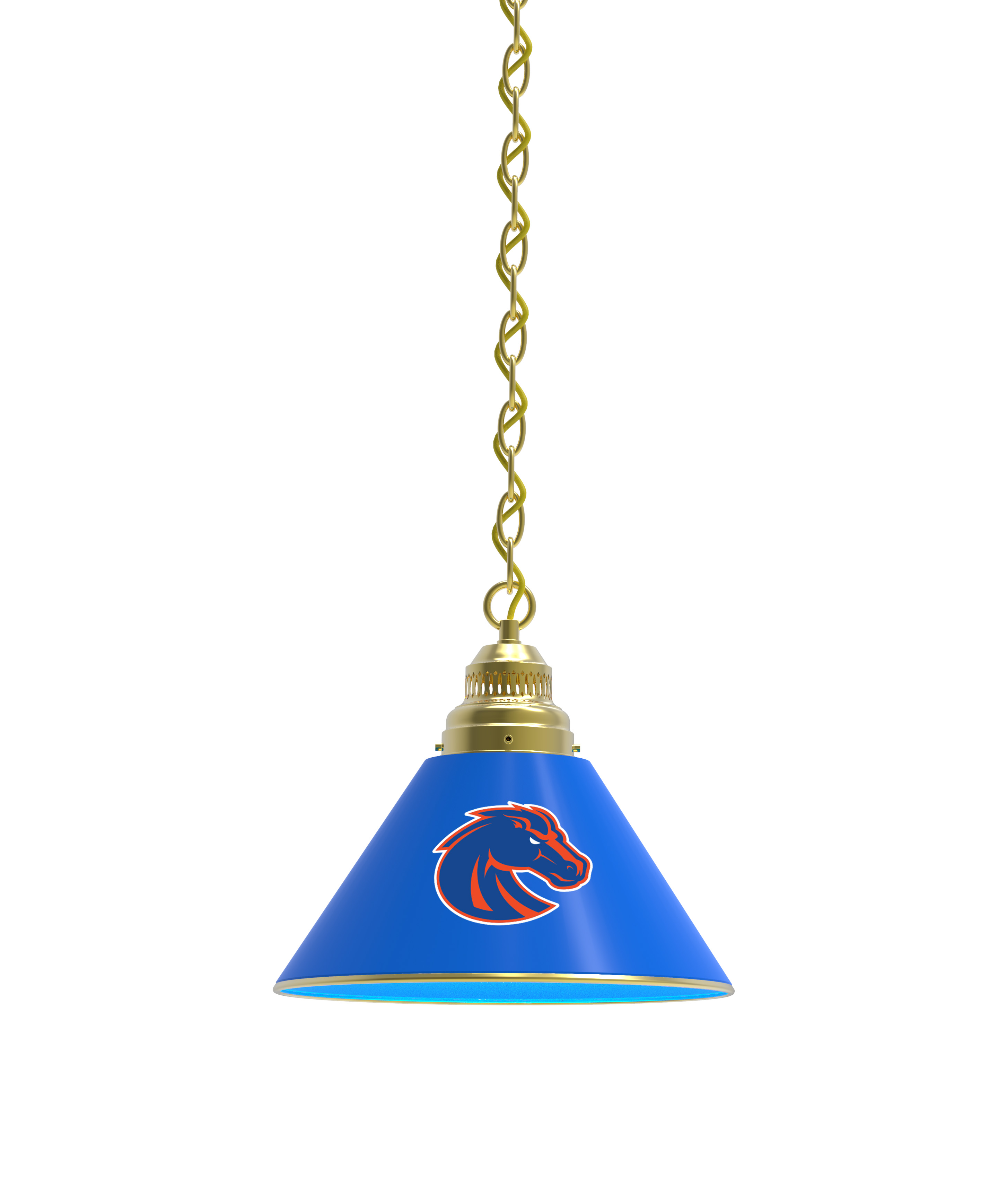 BL1BRBoiseS NCAA Boise State University Single Shade Pendant Light - Brass