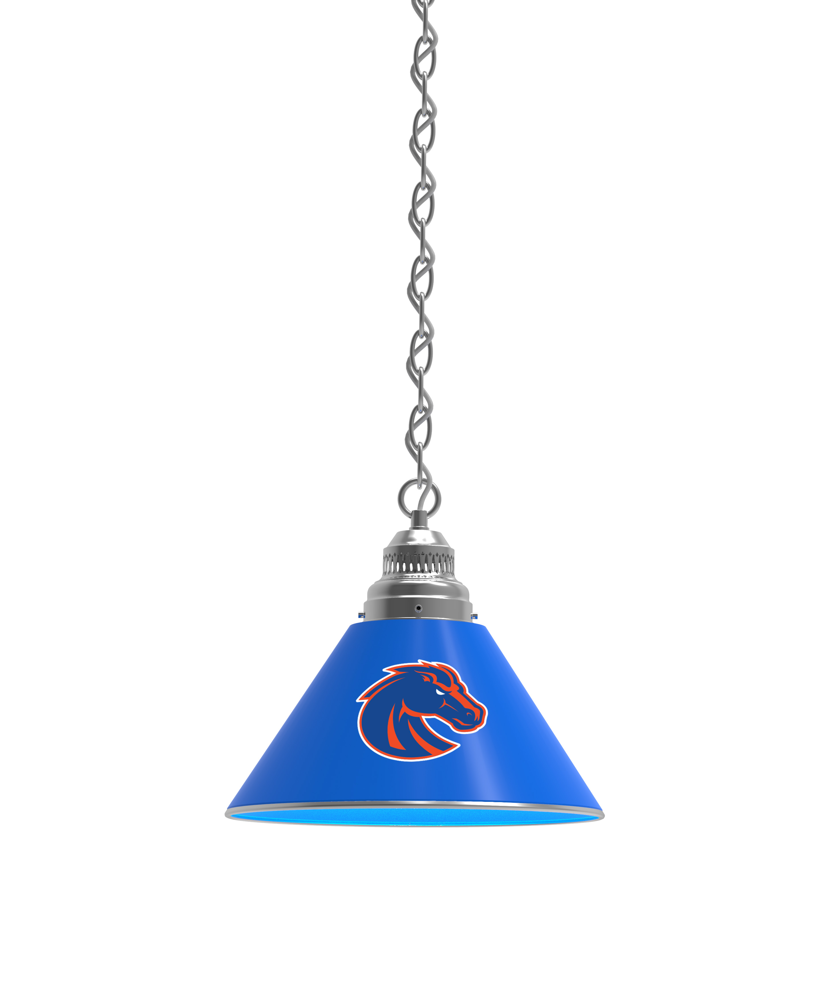 BL1CHBoiseS NCAA Boise State University Single Shade Pendant Light - Chrome