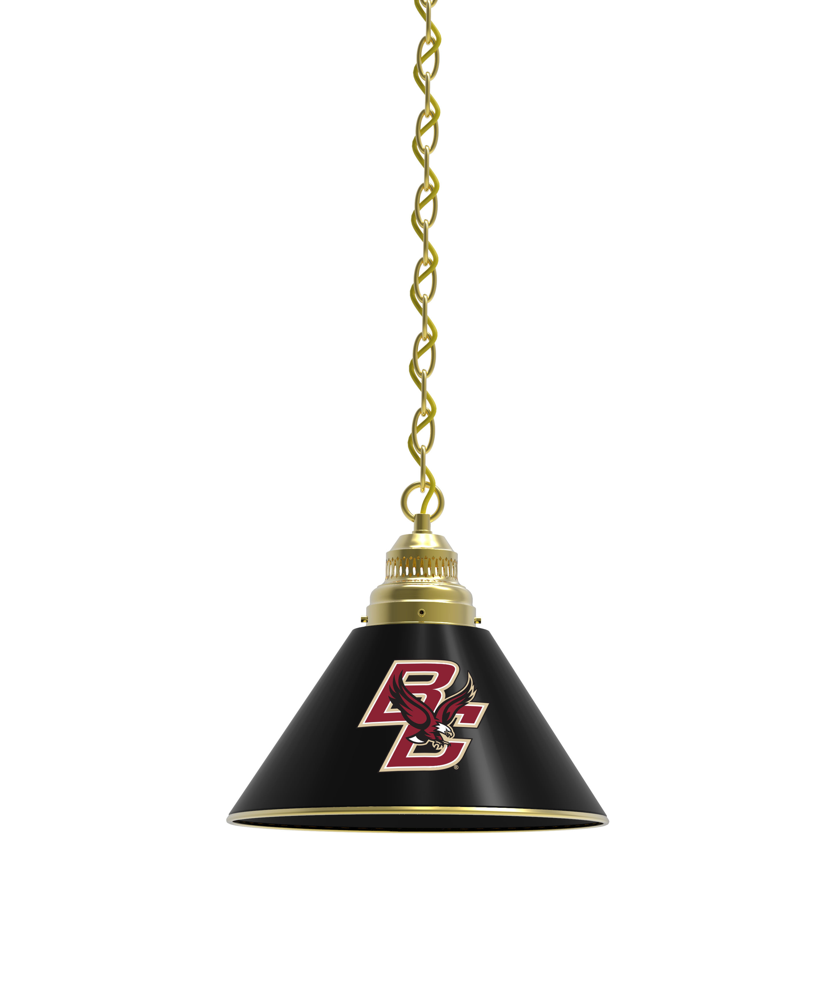 BL1BRBostnC NCAA Boston College Single Shade Pendant Light - Brass