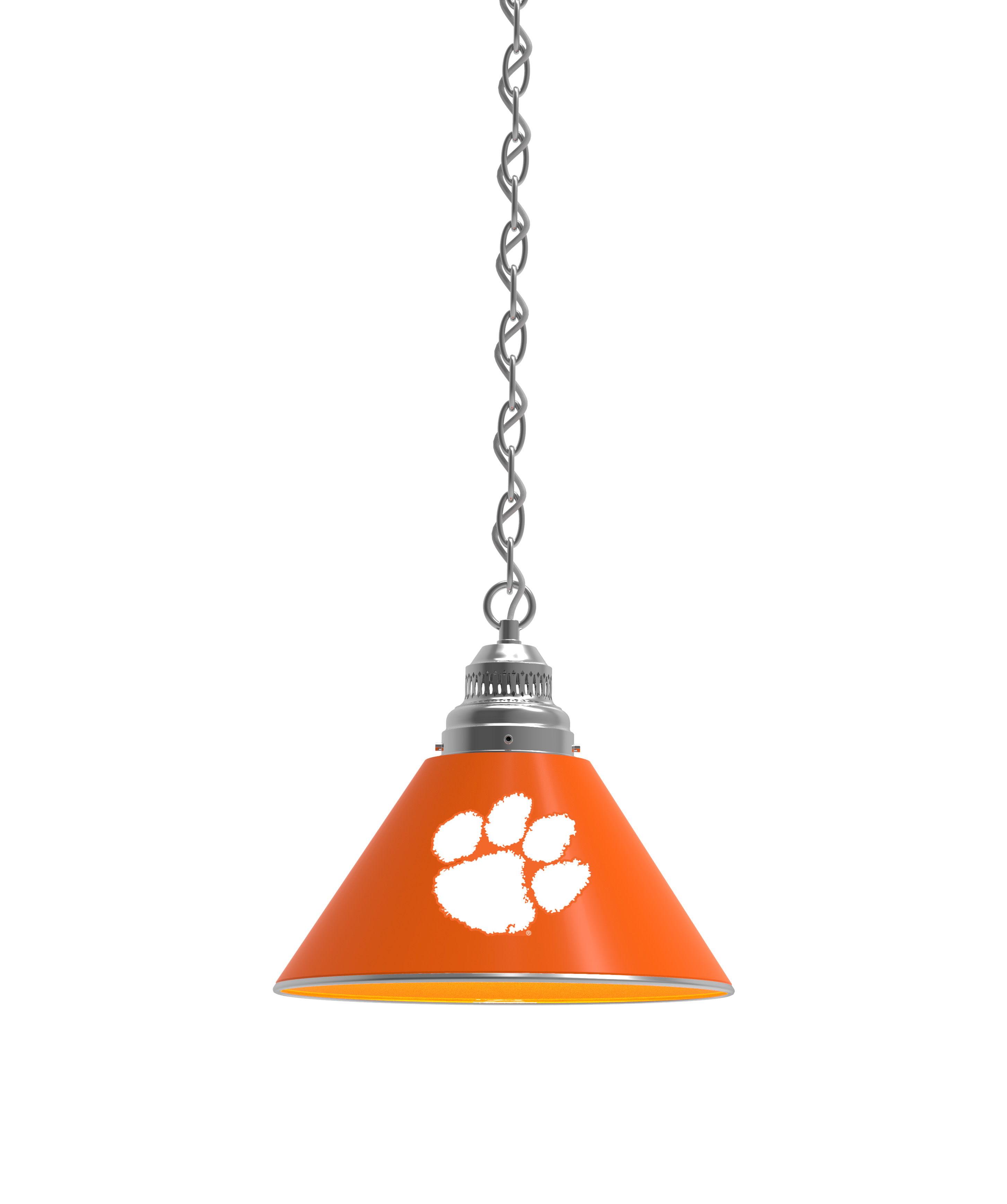 BL1CHClmson NCAA Clemson University Single Shade Pendant Light - Chrome