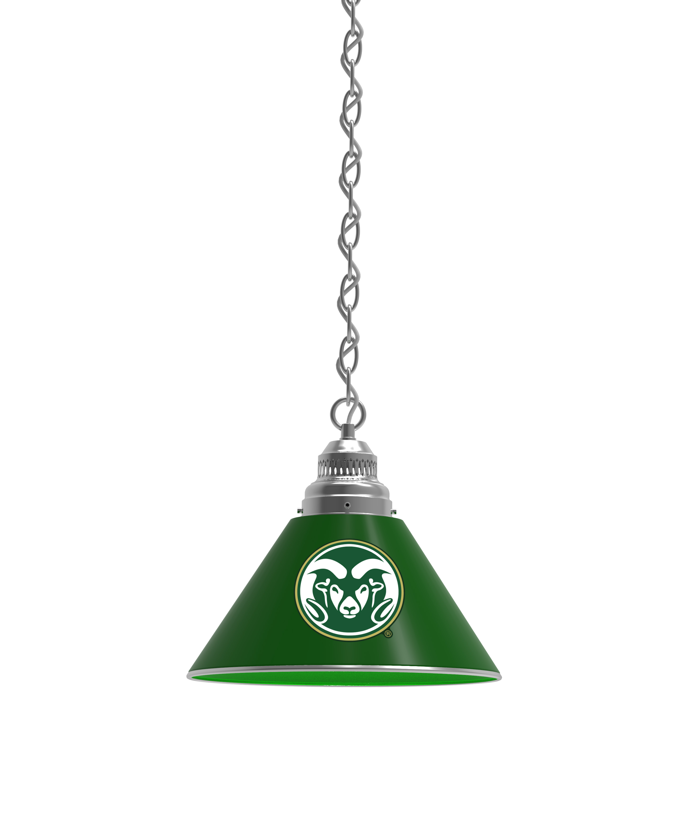 BL1CHColoSt NCAA Colorado State University State Single Shade Pendant Light - Chrome