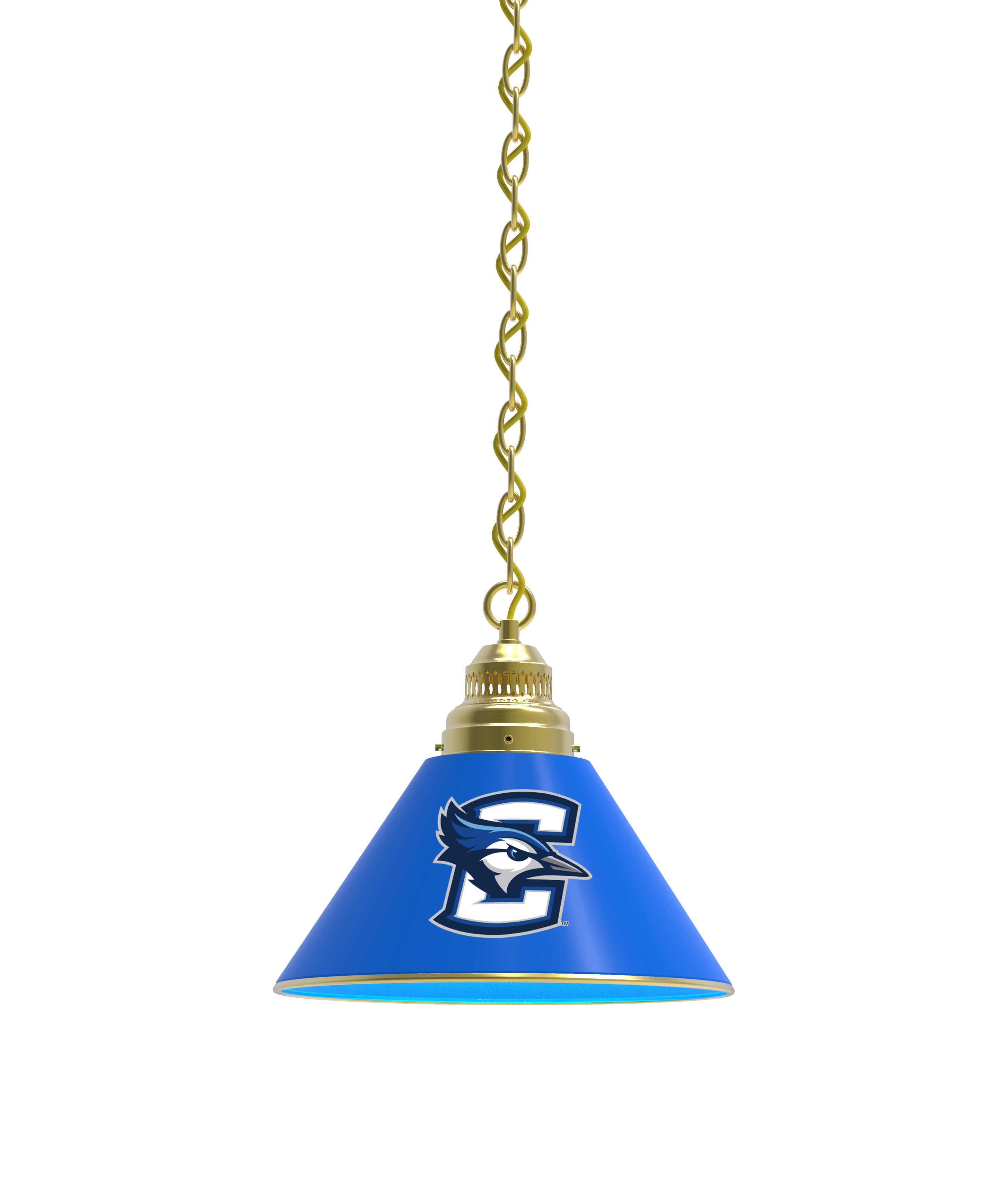 BL1BRCrghtn NCAA Creighton University Single Shade Pendant Light - Brass