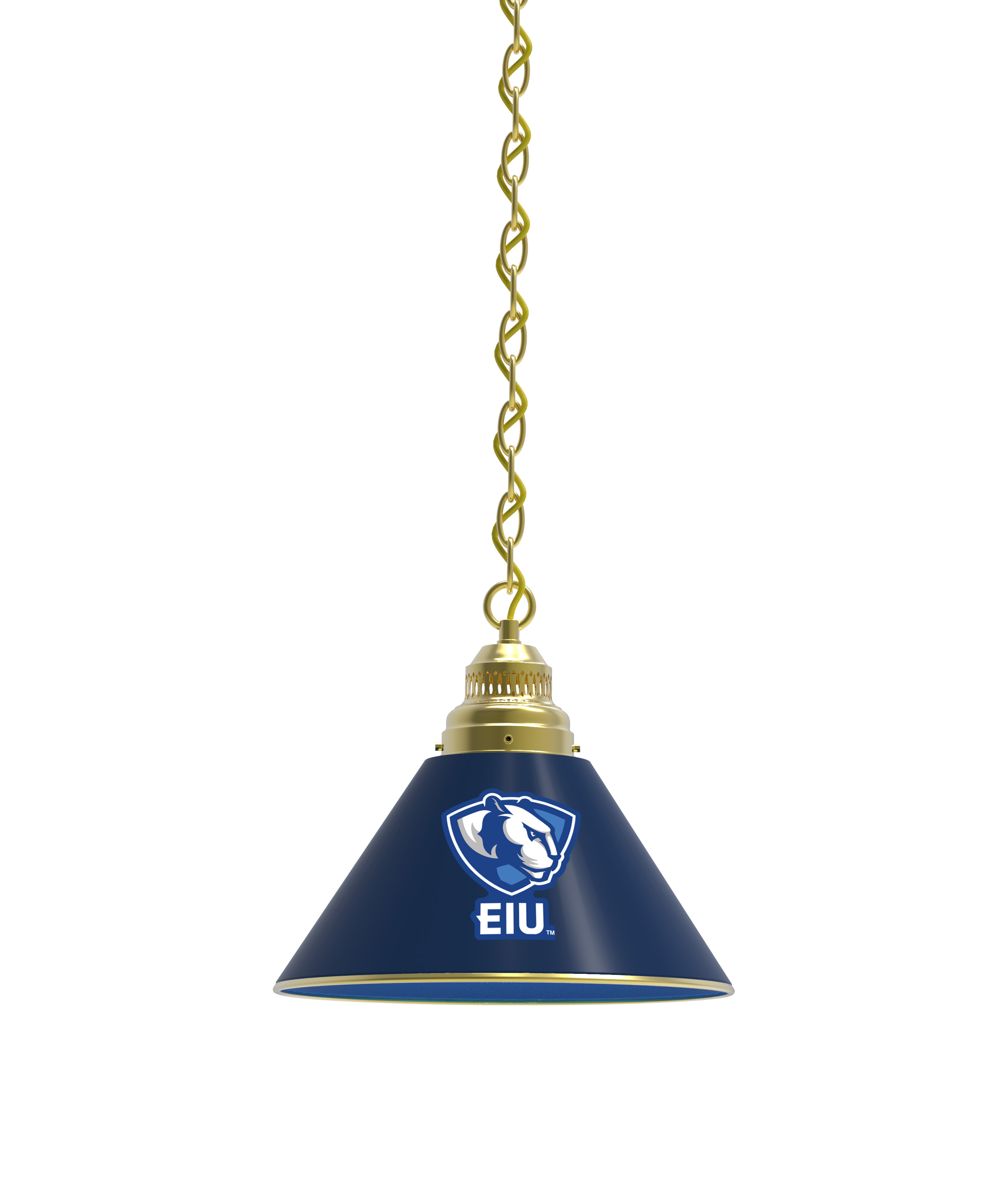 BL1BREastIL NCAA Eastern Illinois University Single Shade Pendant Light - Brass