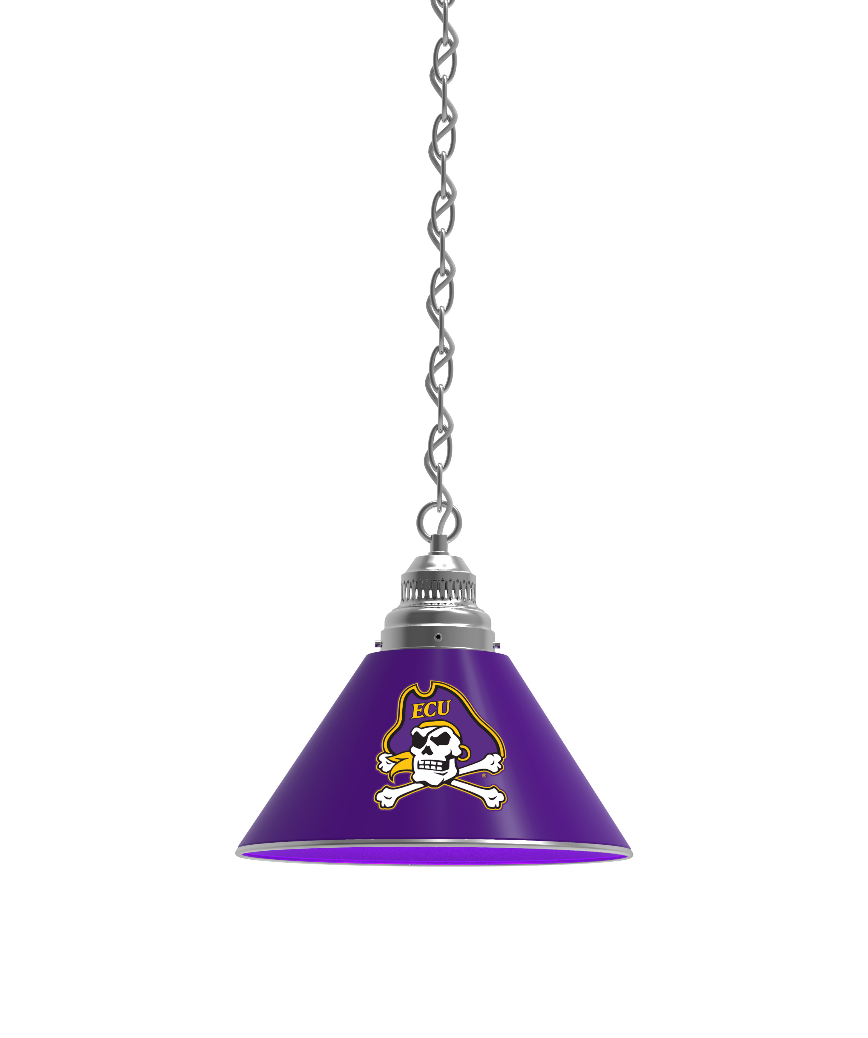 BL1CHEcarol NCAA East Carolina University Single Shade Pendant Light - Chrome