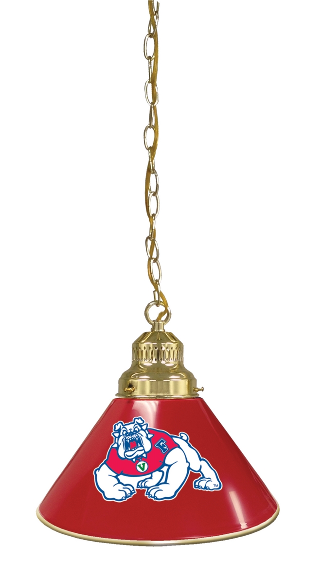 BL1BRFresSt NCAA Fresno State University Single Shade Pendant Light - Brass