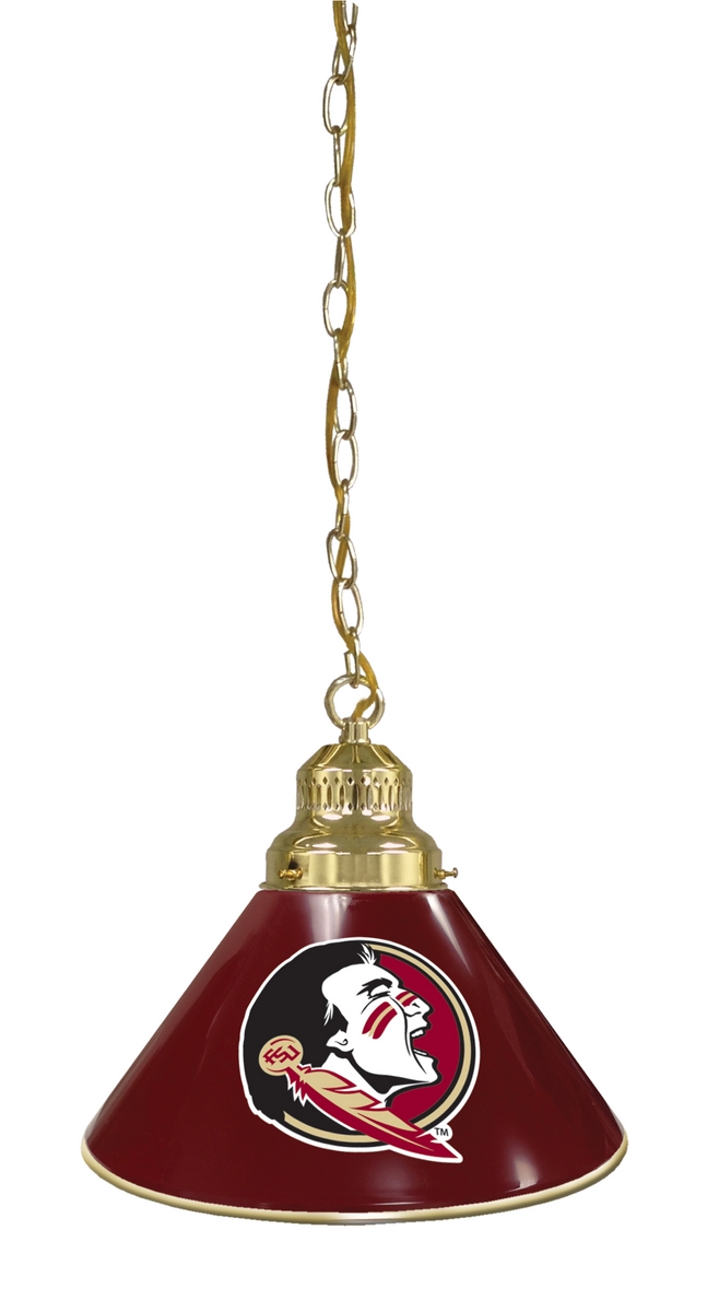BL1BRFSU-HD NCAA Florida State University Head Single Shade Pendant Light - Brass