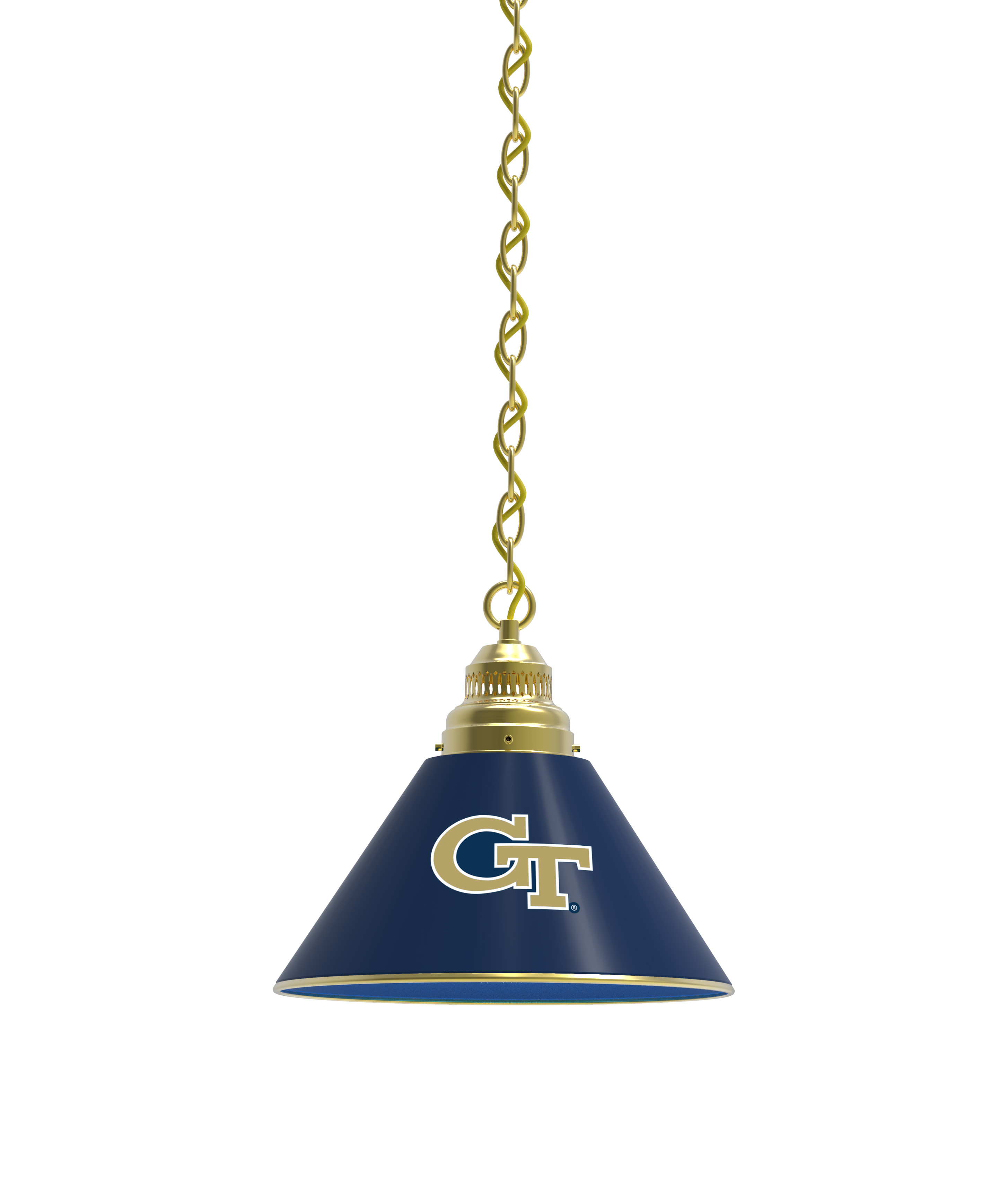 BL1BRGATech NCAA Georgia Tech Single Shade Pendant Light - Brass